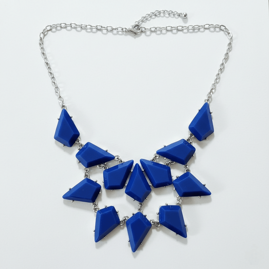 Forever 21 Forever21 17-19" Statement Necklace Blue Plastic Gems Gold Size ONE SIZE - 9 Thumbnail