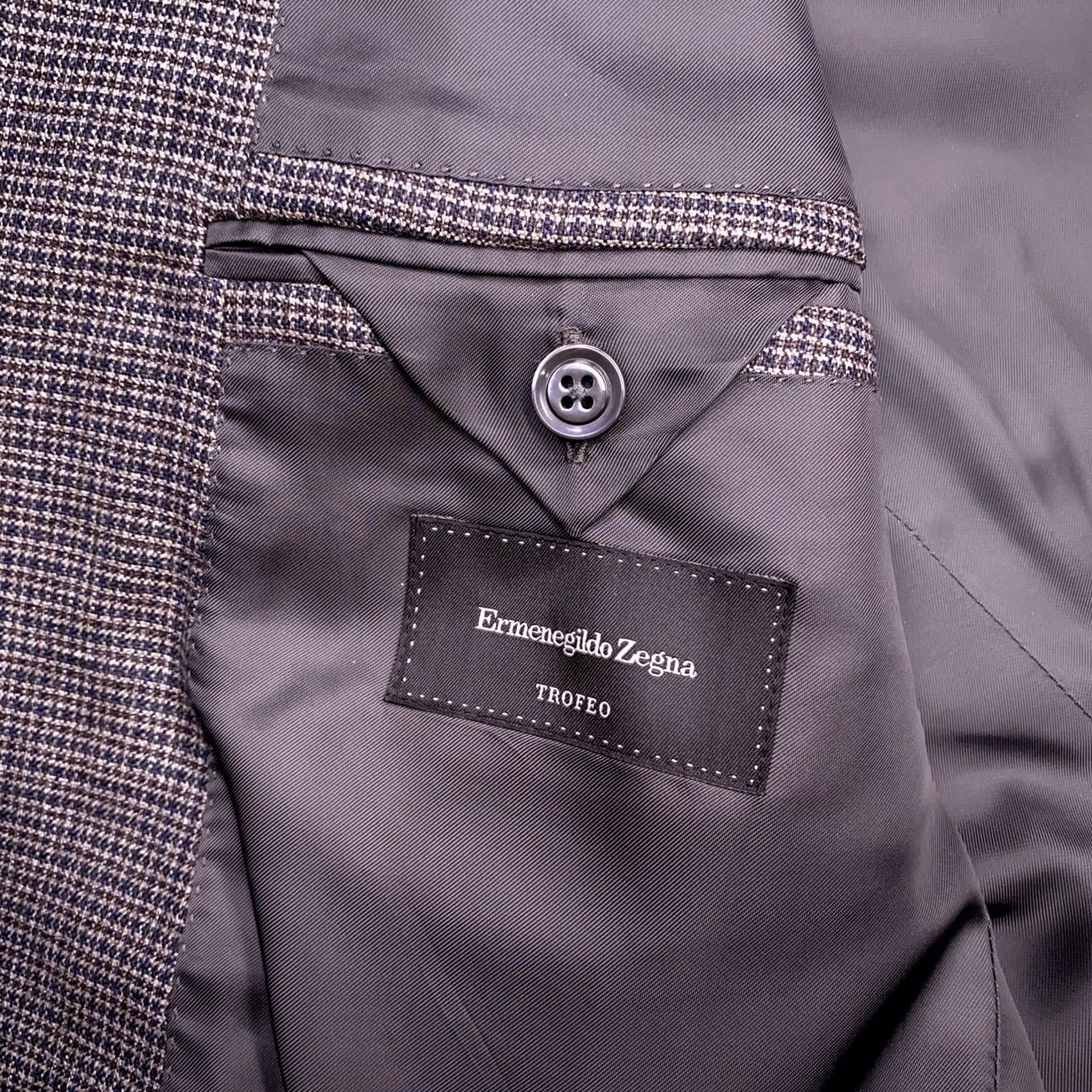 Ermenegildo Zegna Ermenegildo Zegna Trofeo Blazer 44 Gray Wool Sport Coat JACKET Single-Breasted Notch Lapel Four-Button Lining Viscose Dry Clean Only Mens Size 44R - 4 Thumbnail