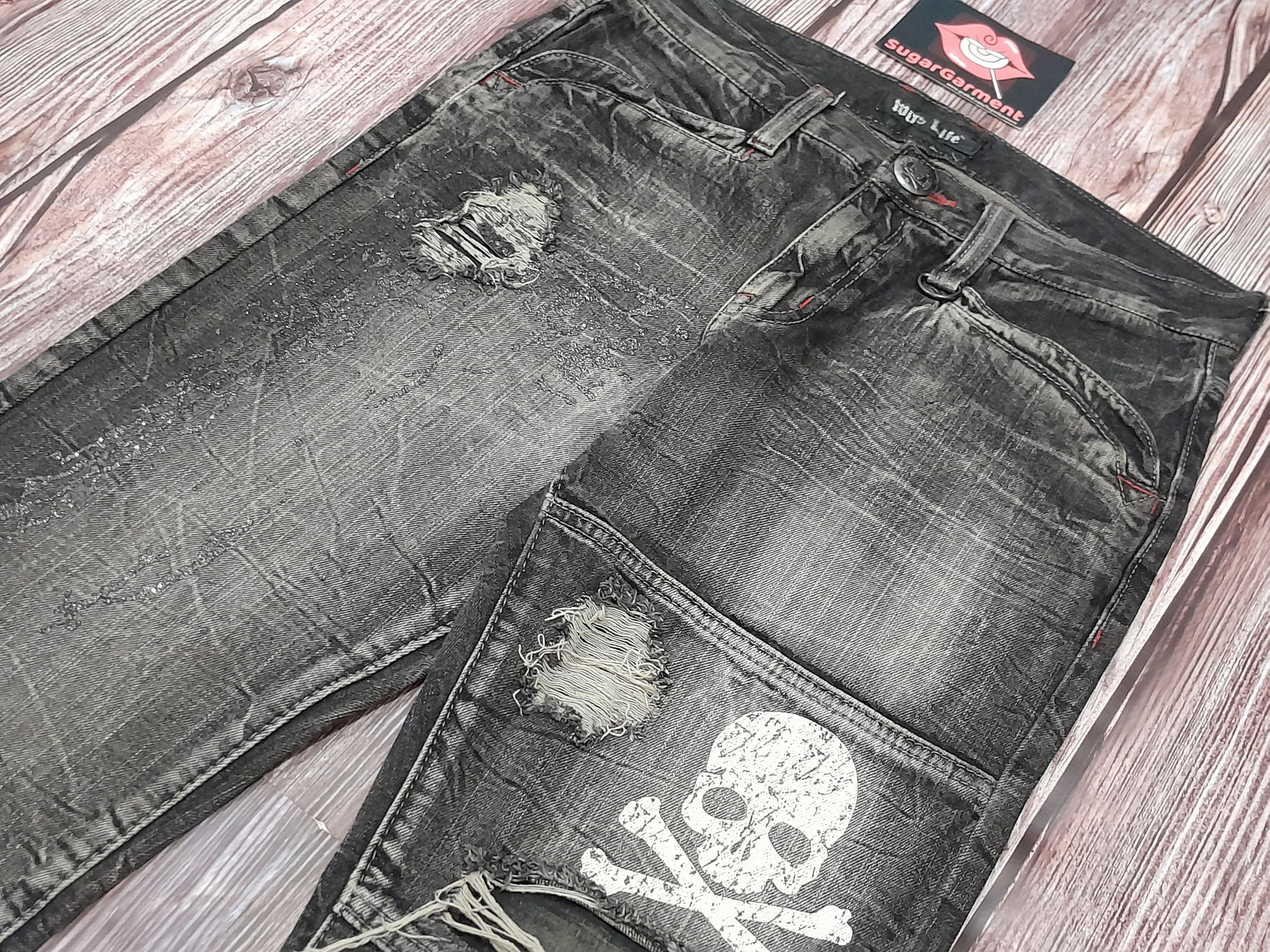Japanese Brand × Vintage Japanese Brand Skull Wild Life Vintage Jeans Punk Size US 31 - 5 Thumbnail