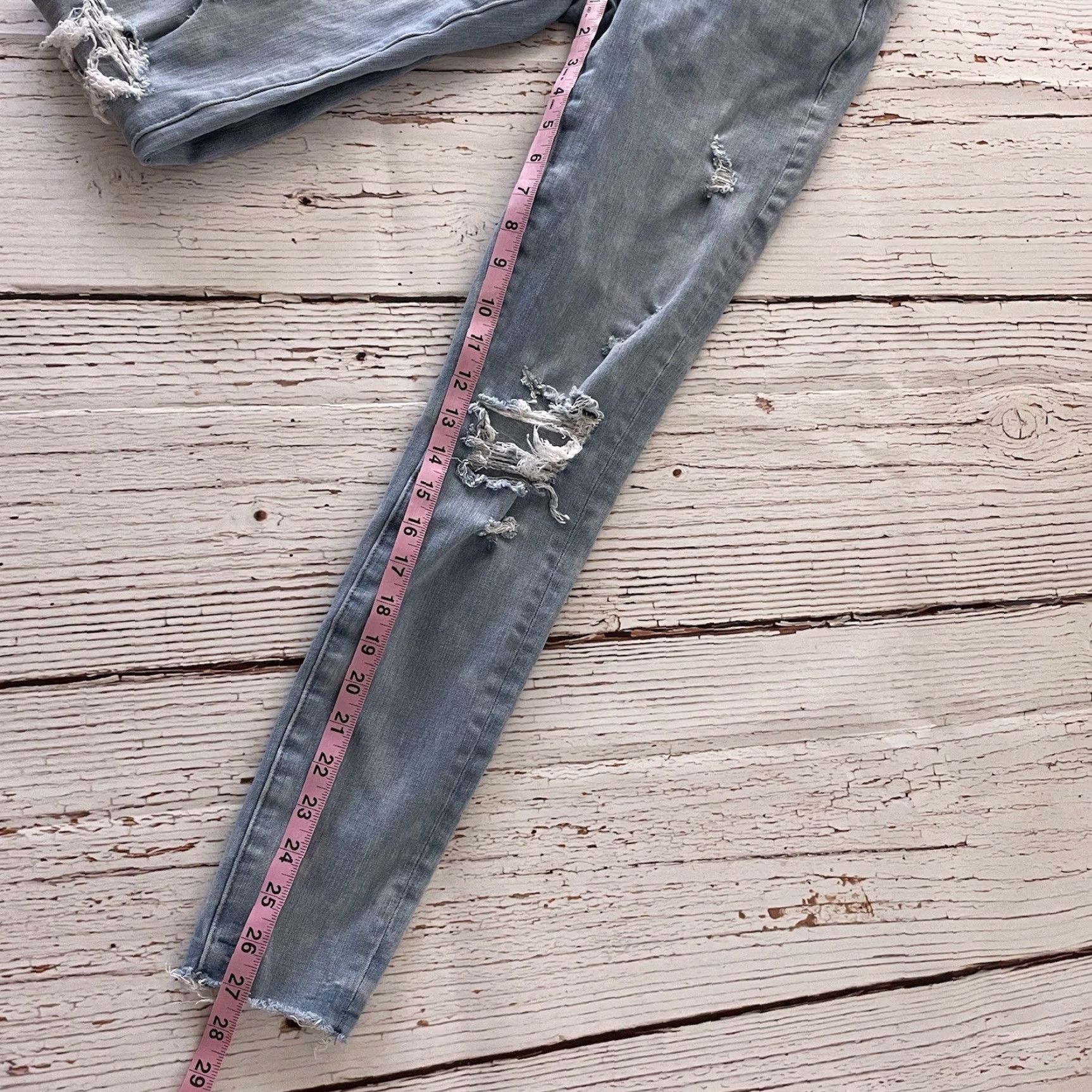 American Eagle Outfitters VINTAGE American Eagle 360 Super Stretch Distressed Skinny Denim Jeans Women's 2 Regular Blue Denim Stretch Jeans Women 2 Regular Size 26" / US 2 / IT 38 - 5 Thumbnail