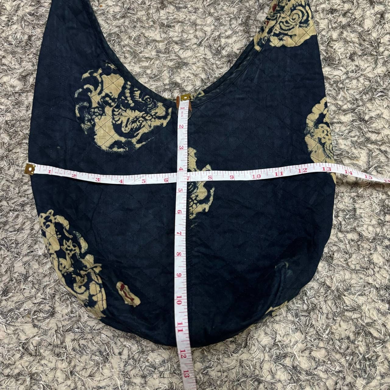 45rpm Vtg 45R 45rpm Quilted Indigo Batik Hobo Bag Made in Japan Size ONE SIZE - 13 Thumbnail