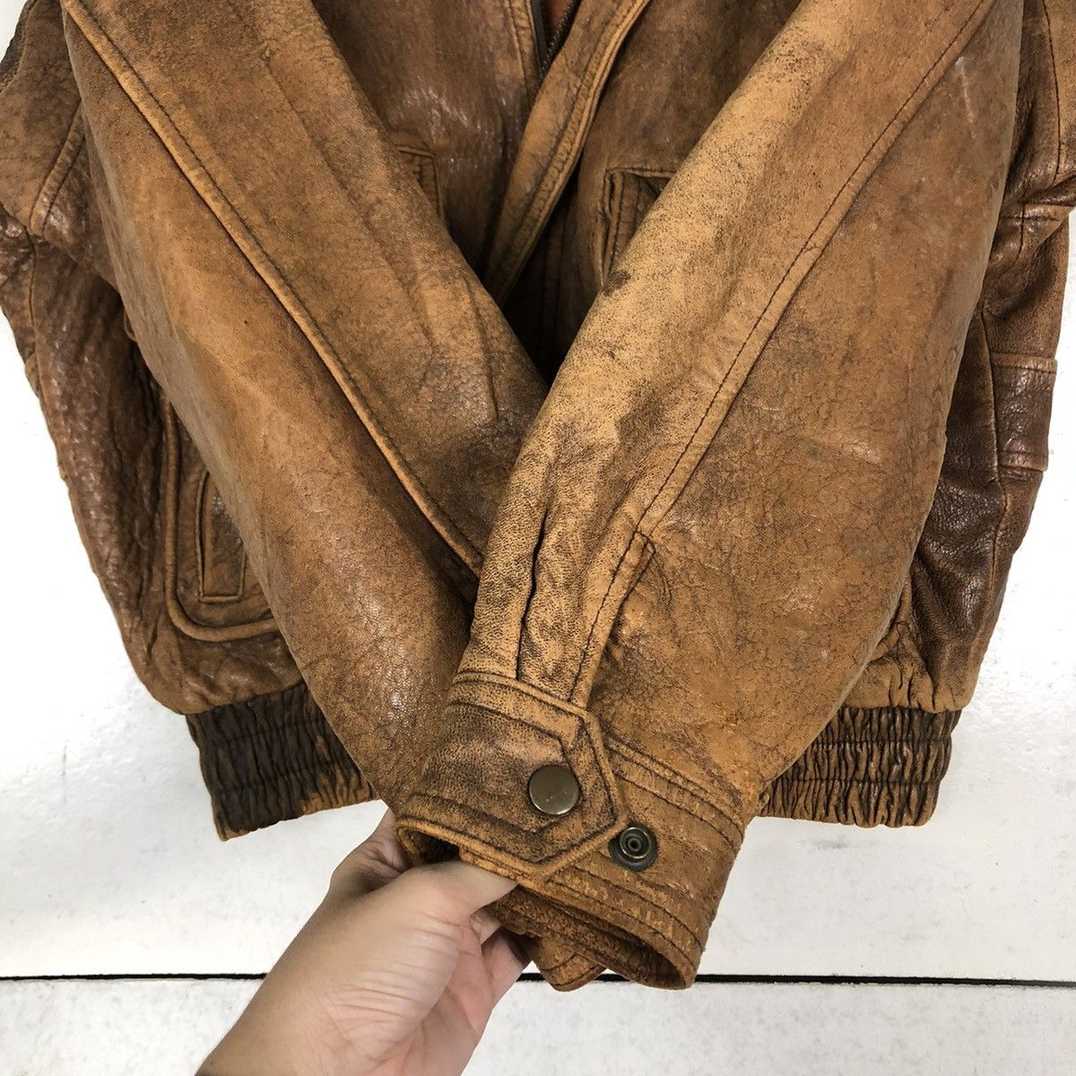 Vintage 🔥VINTAGE LEATHER FLIGHT JACKET USA STYLEWEAR LEATHER Size US L / EU 52-54 / 3 - 15 Thumbnail