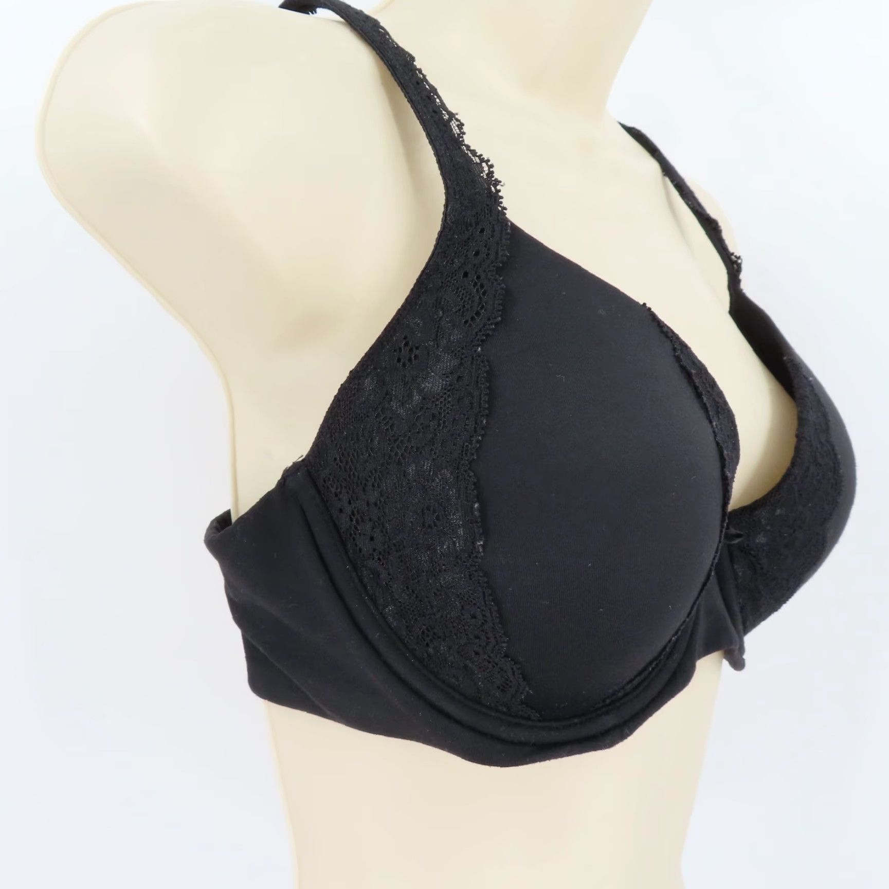 Vintage Soma Embraceable Bra - 34D - Black - Full Coverage, Lined, Underwire - T-Shirt Style, Solid Lace Trim, Hook & Eye Closure - Women, 34D, N/A Size ONE SIZE - 2 Thumbnail