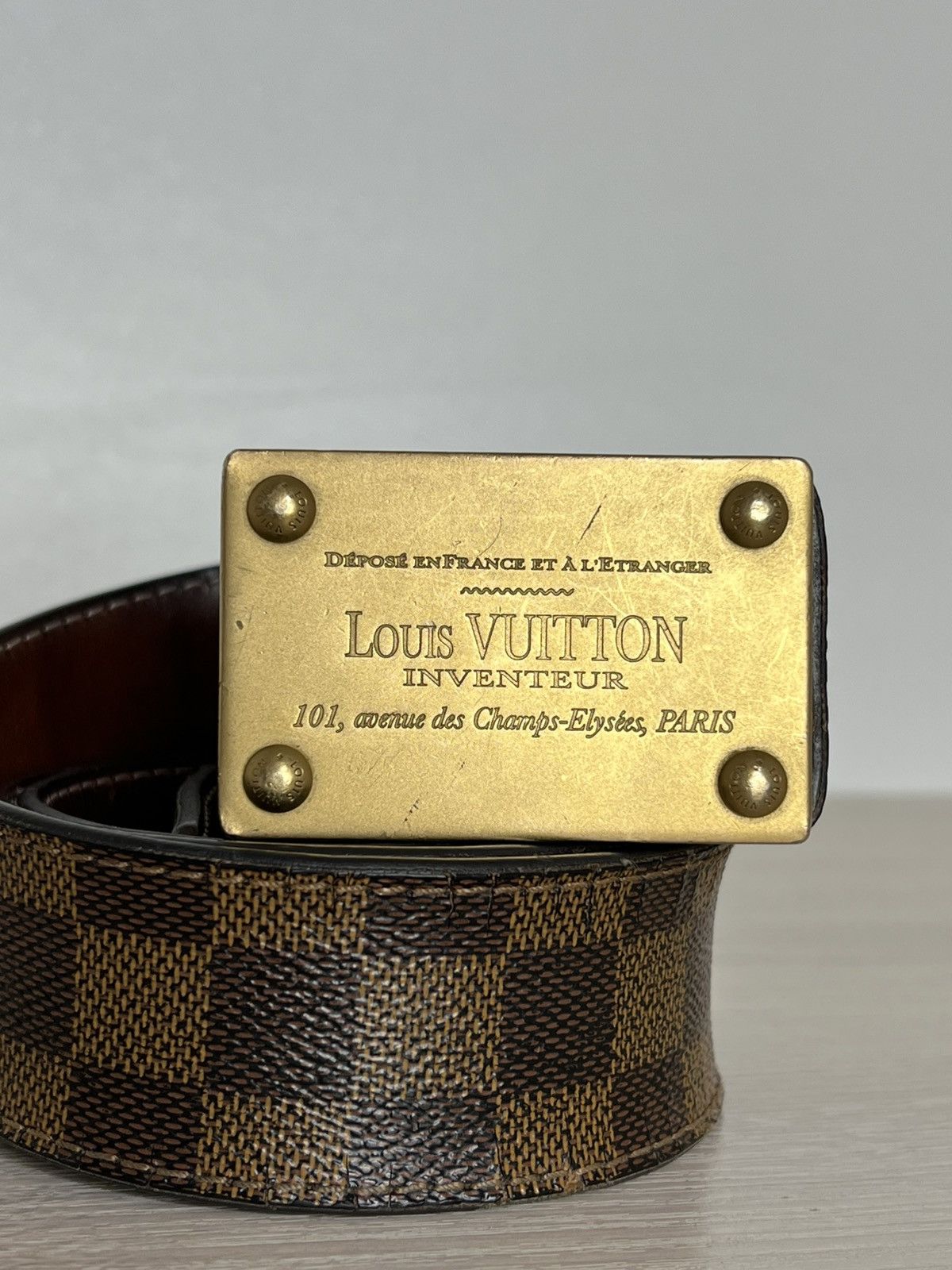 Louis Vuitton Louis Vuitton Damier Ebene Inventeur Belt Size 40 - 4 Thumbnail