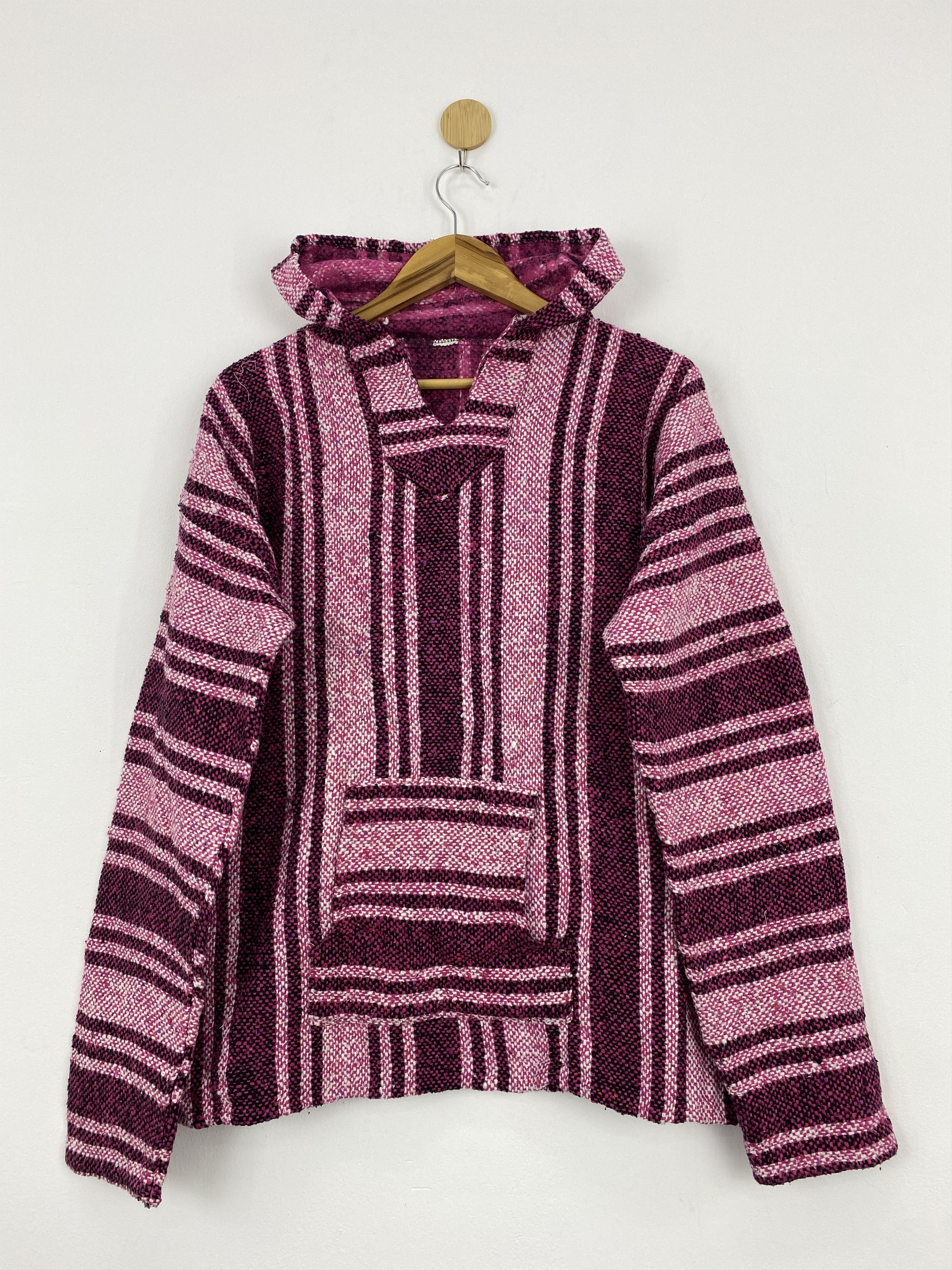 Japanese Brand Vintage Japanese Baja Hoodie Striped Pullover Jumper J1728 Size US L / EU 52-54 / 3 - 1 Thumbnail