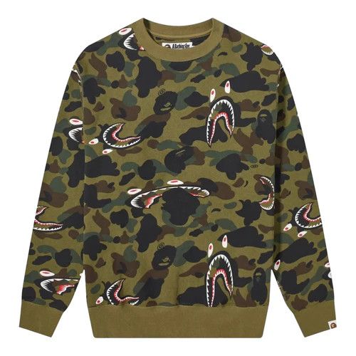 Bape BAPE SHARK 1ST CAMO RELAX CREW SWEATSHIRT | Grailed