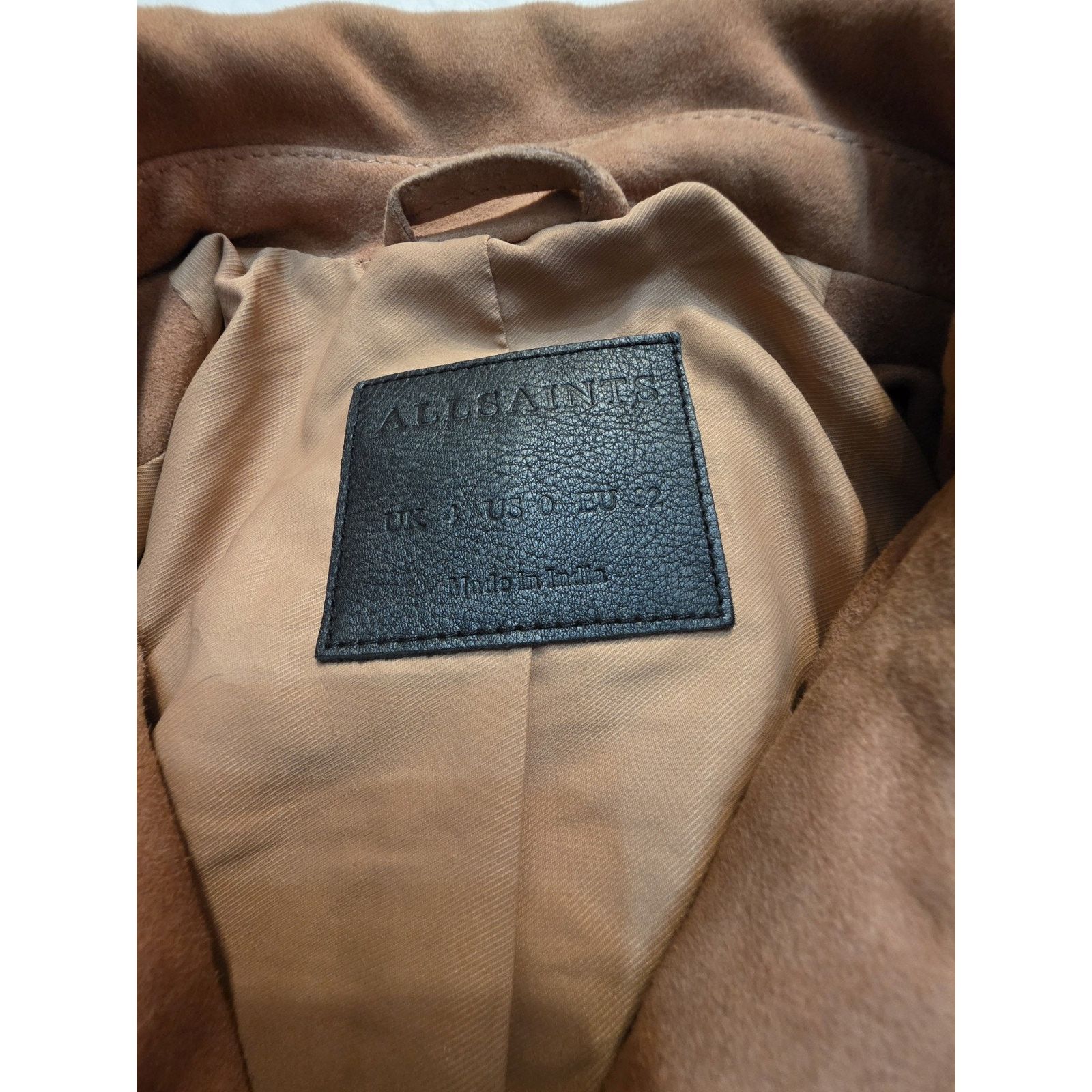 Allsaints All Saints Balfern Jacket XS Women's Pink Suede Biker Size XS / US 0-2 / IT 36-38 - 4 Thumbnail