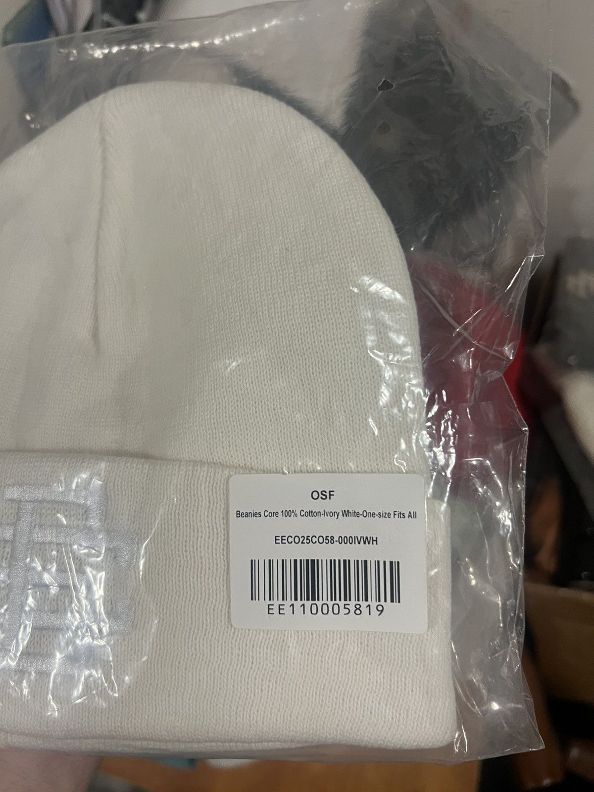 Eric Emanuel Eric Emanuel EE ivory w embroidered white winter hat beanie Size ONE SIZE - 2 Thumbnail