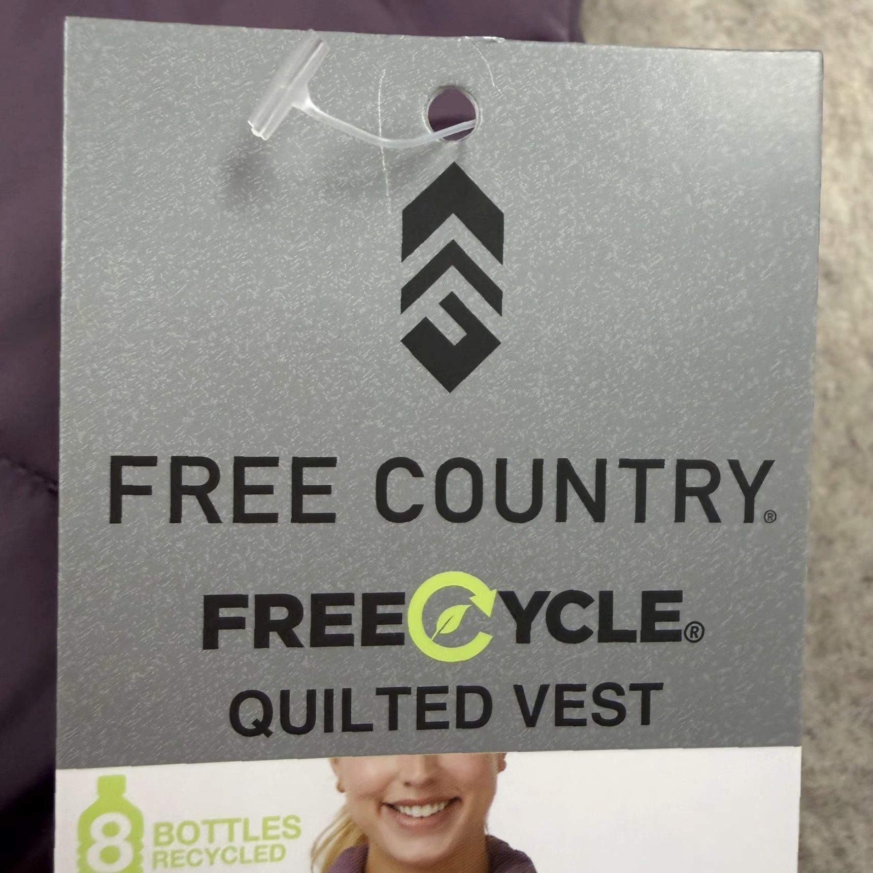 Free Country Free Country Vest Womens Small Purple Quilted Lightweight Zip Pockets Solid Polyester REPREVE Fall Spring Winter - Adult Casual Travel Size S / US 4 / IT 40 - 4 Thumbnail