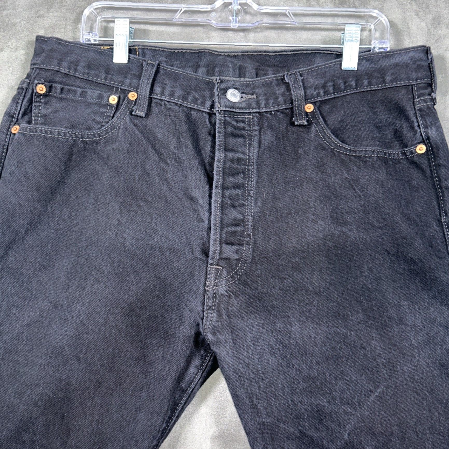 Levi's Levi’s 501 Jeans Mens Regular 34x30 Black Denim Straight Leg Button Fly 5-Pocket USA Vintage No Size US 34 / EU 50 - 2 Thumbnail