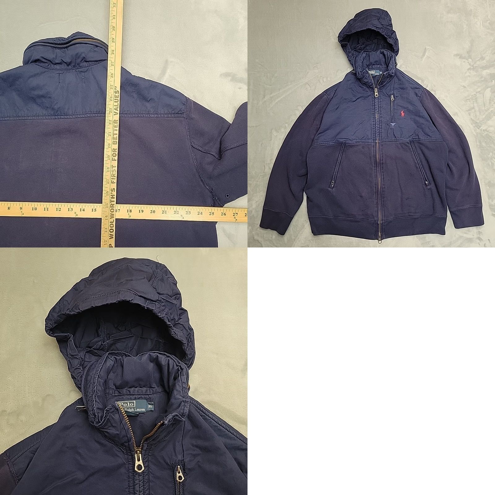 Polo Ralph Lauren Polo Ralph Lauren Jacket Mens L Navy Hooded Full Zip Hybrid Fleece Hoodie Size US L / EU 52-54 / 3 - 8 Thumbnail