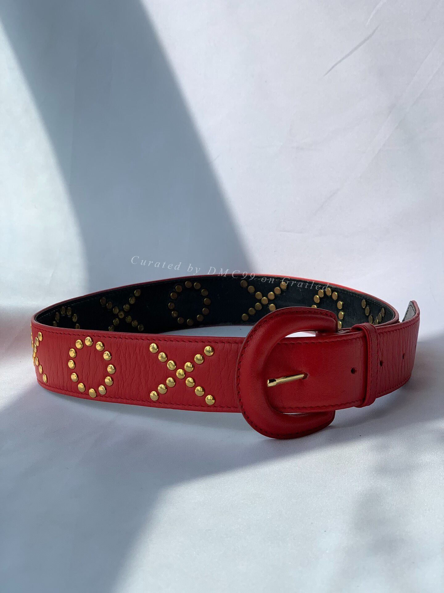 Moschino Vintage Moschino Studded Red Belt Size ONE SIZE - 1 Thumbnail