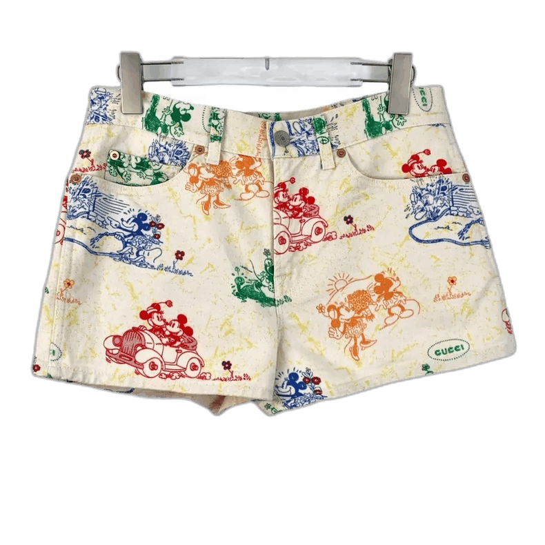 Gucci Gucci x Disney Beige Cartoon Print Shorts Size US 27 - 1 Thumbnail