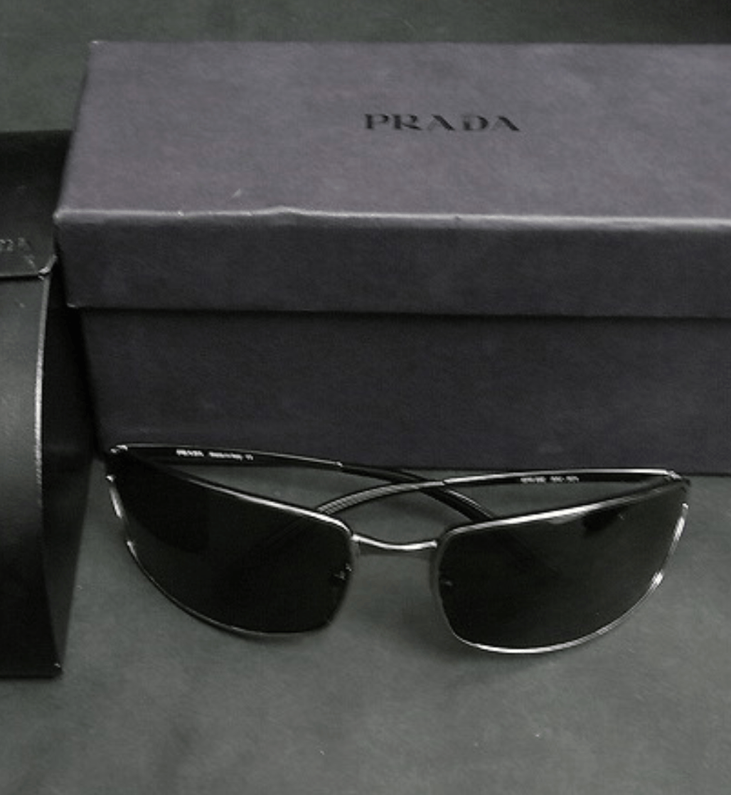 Prada × Vintage PRADA Sunglasses Rimless Sport Metal Frame Shield Wrap Size ONE SIZE - 2 Thumbnail