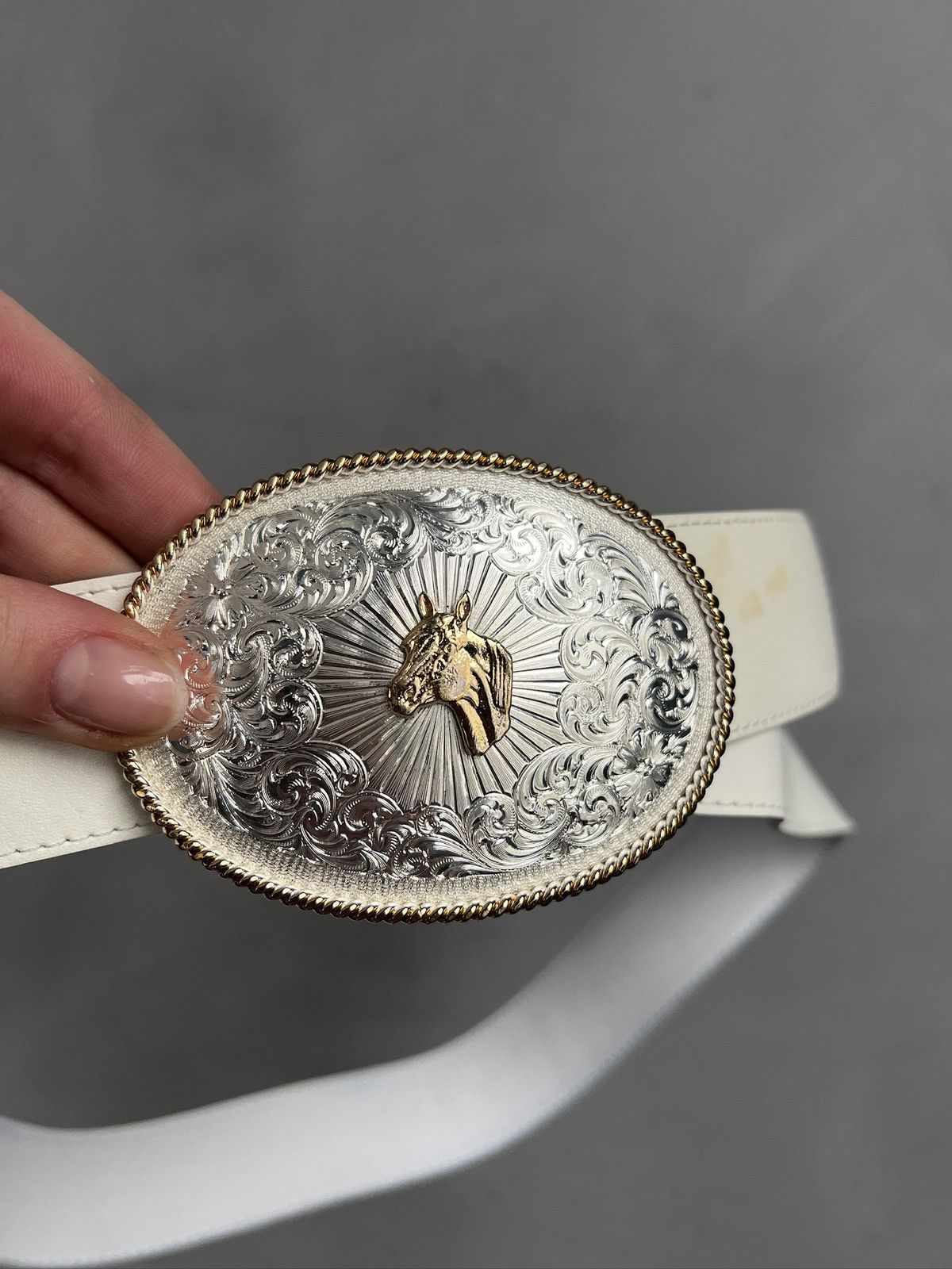 KMRii Rare kmrii style white leather belt western style y2k Size ONE SIZE - 5 Thumbnail