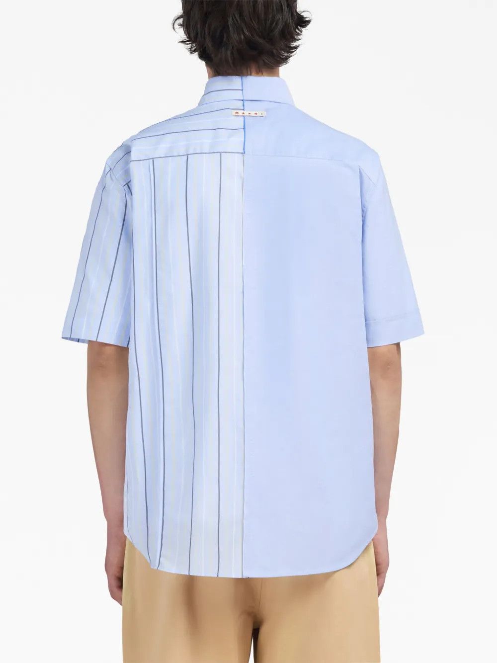 Marni oc11z0525 Colour-Block Striped Cotton Shirt in Multicolor Size US XL / EU 56 / 4 - 4 Thumbnail