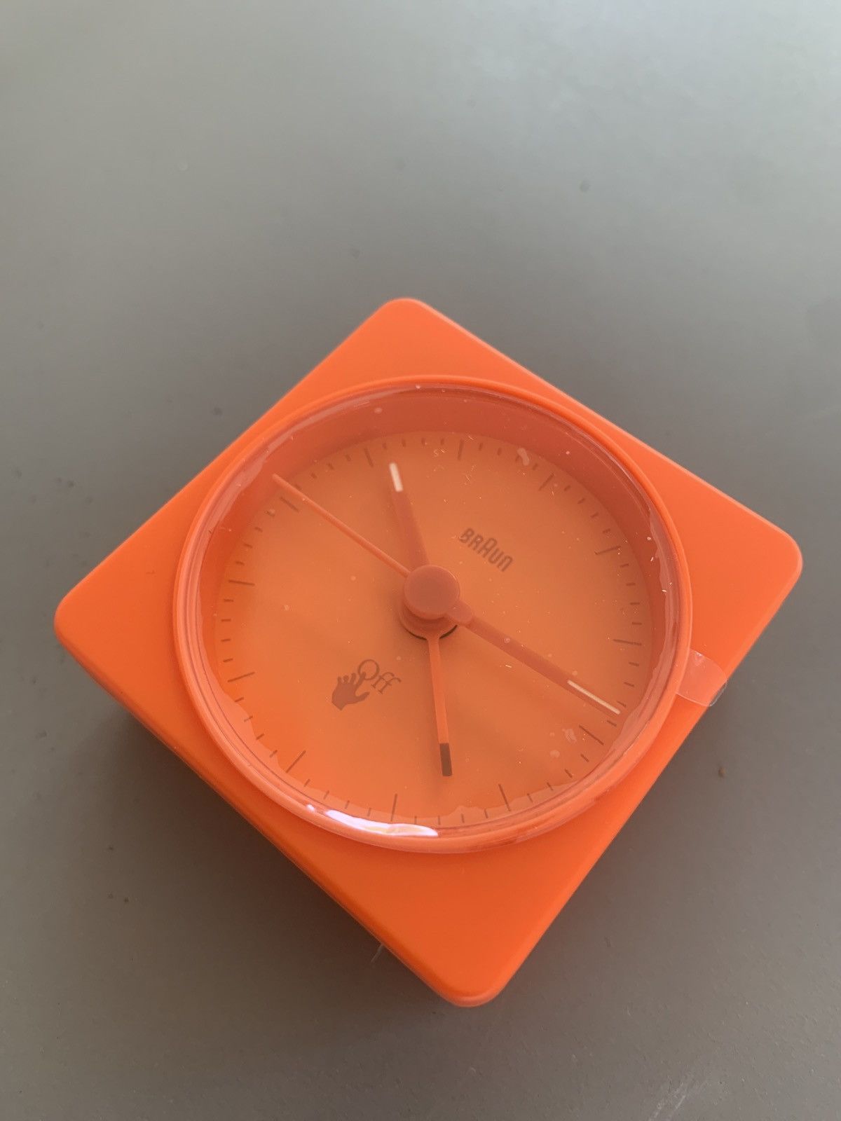 image of Braun x Off White Travel Alarm Clock in Orange, Men's