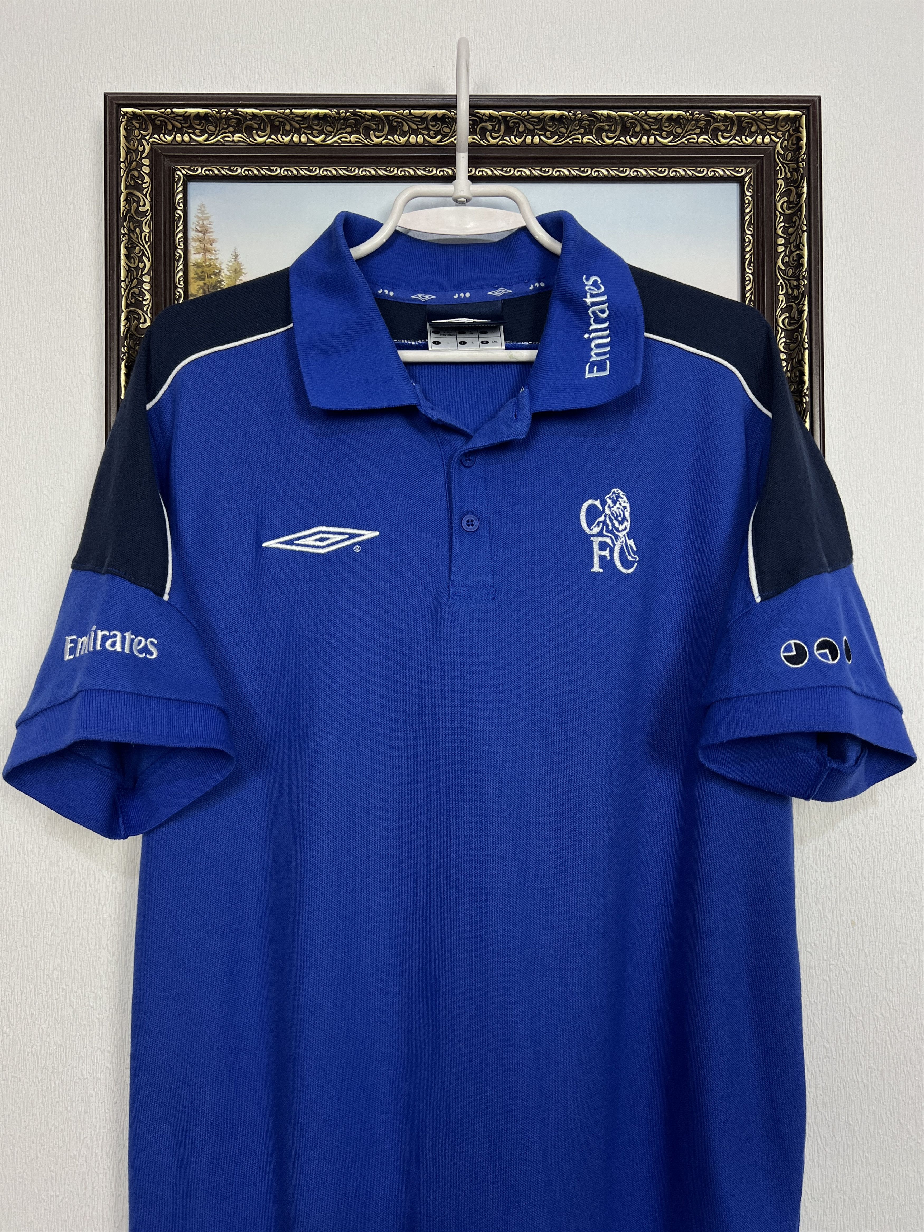 Umbro Vintage Chelsea Football Train Polo Shirt Jersey Trikot Size US L / EU 52-54 / 3 - 2 Thumbnail
