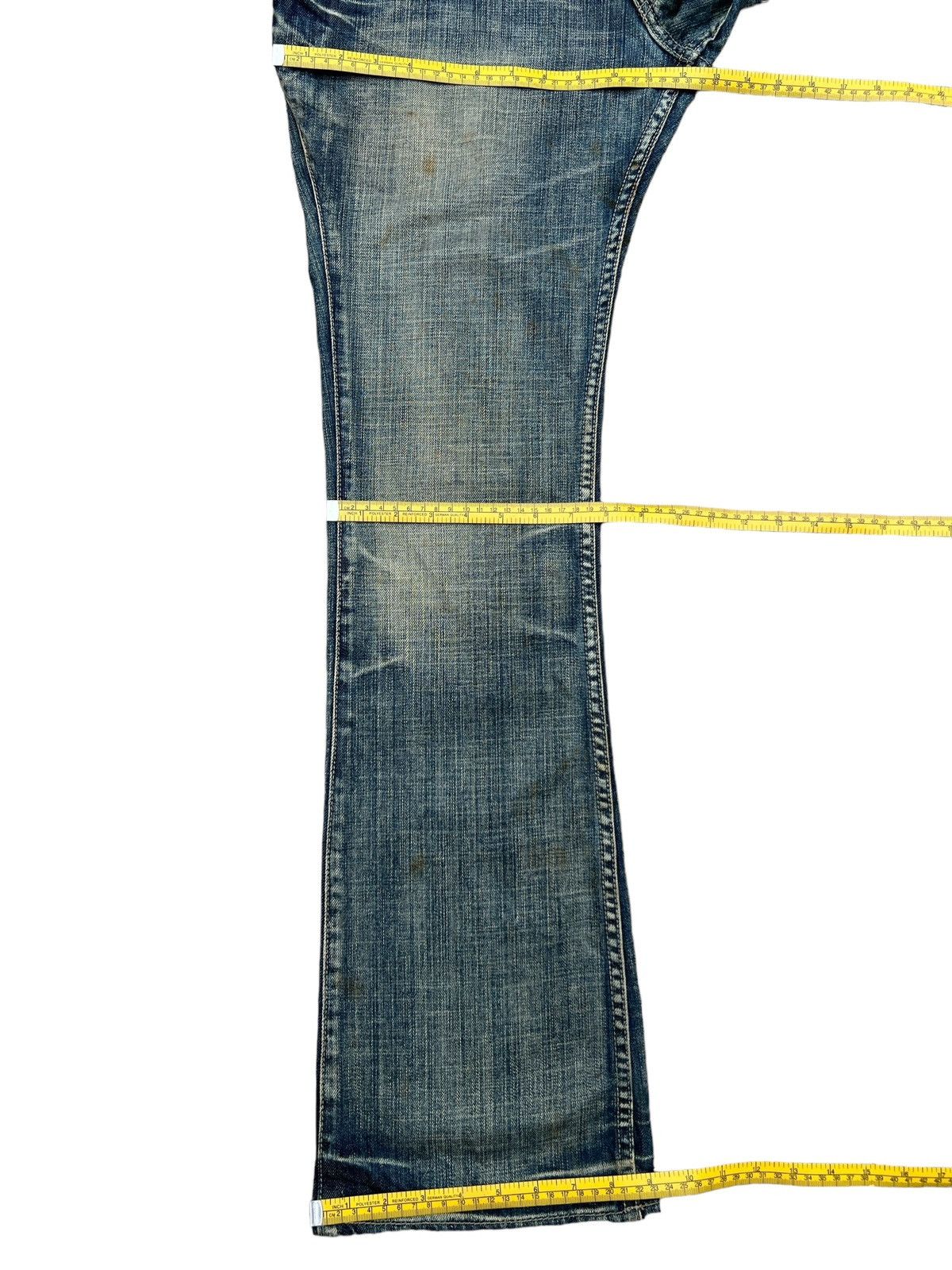 Michel Klein Michael Klein Distressed Faded Flare Denim Jeans 34x33 Size 34" / US 12 / IT 48 - 13 Thumbnail