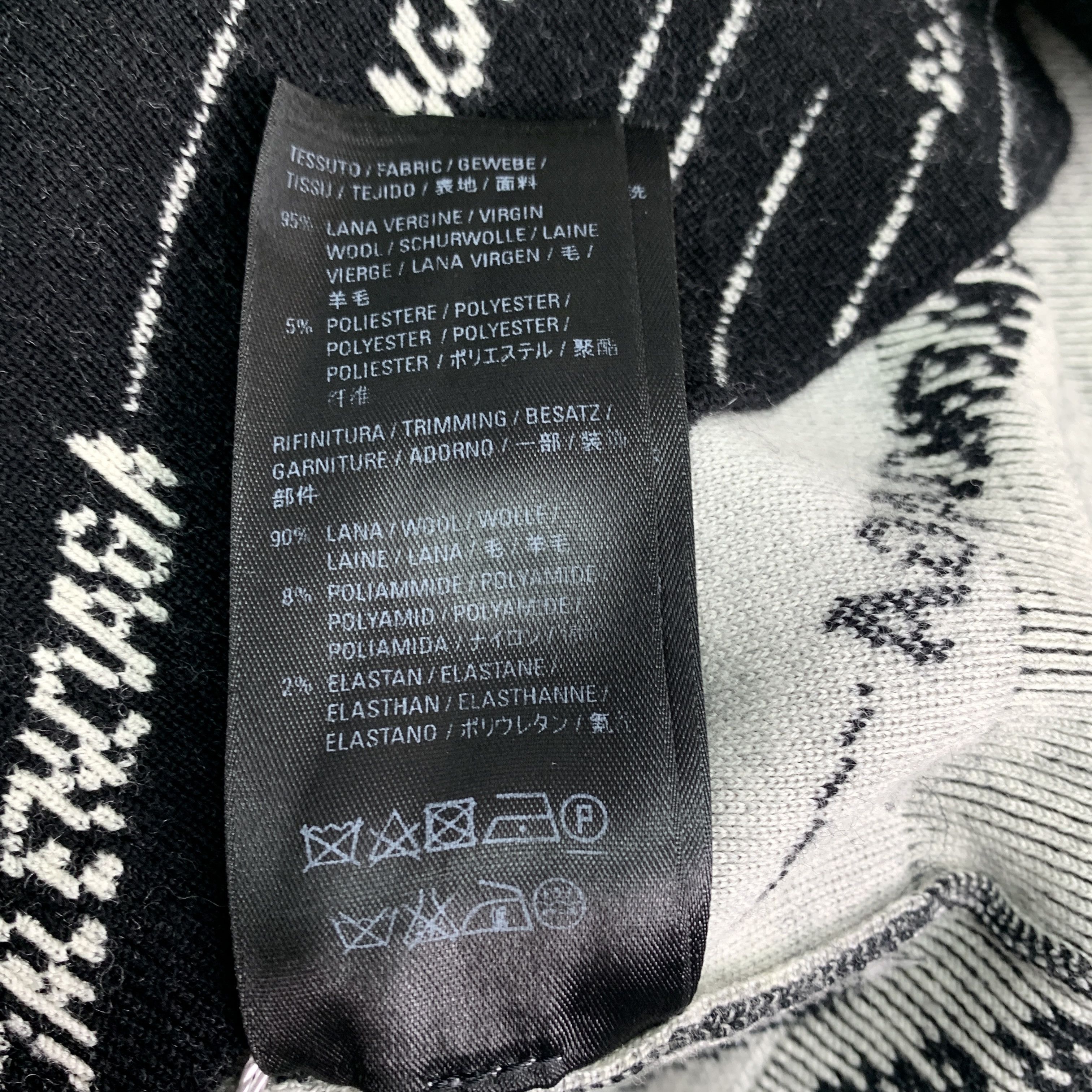 Balenciaga CW0446 Balenciaga Womens Black & White Logo Print Sweater Size S / US 4 / IT 40 - 7 Thumbnail