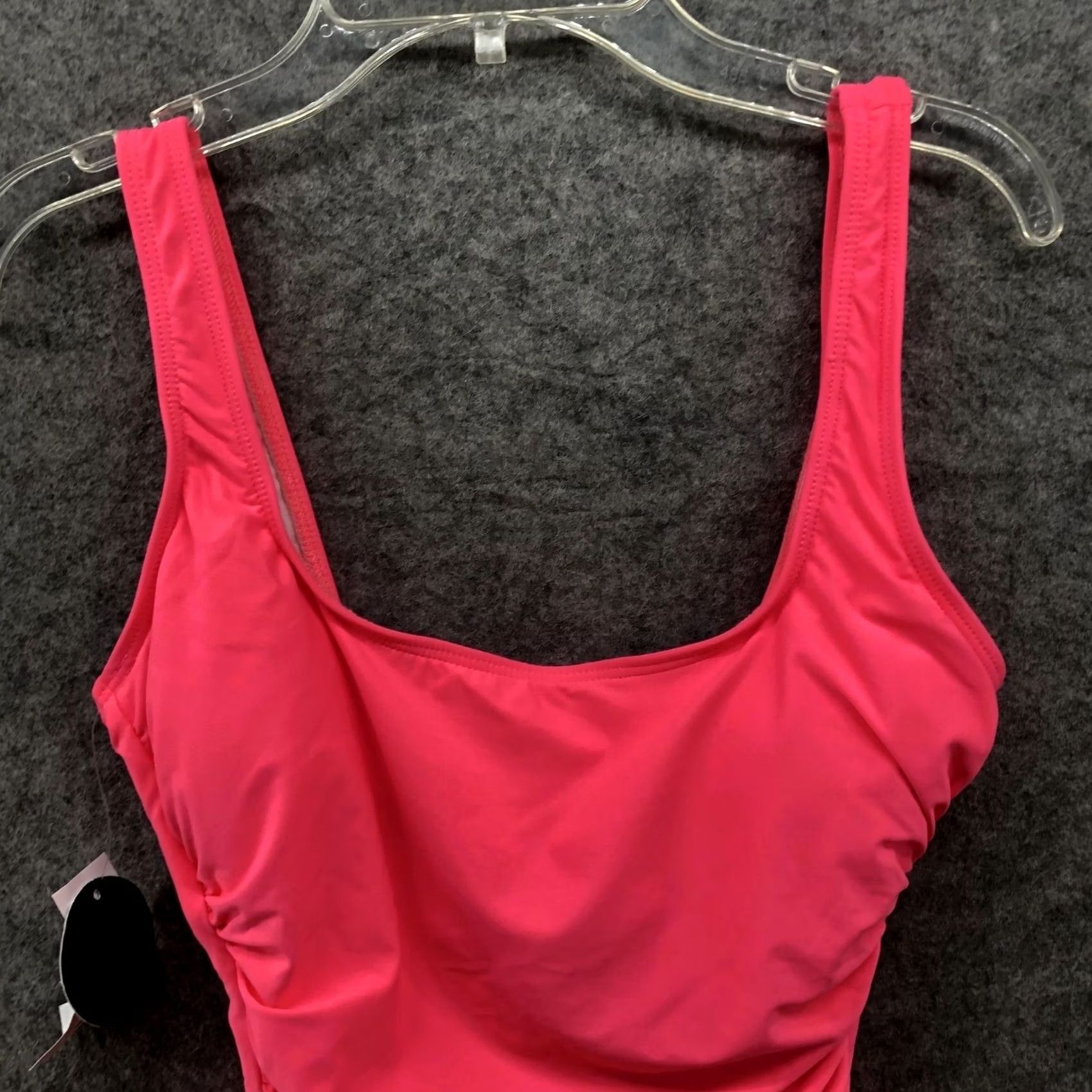Pacsun Pacsun One Piece Swimsuit Womens Medium M Hot Pink Scoop Back Ruched NWT Size ONE SIZE - 3 Thumbnail