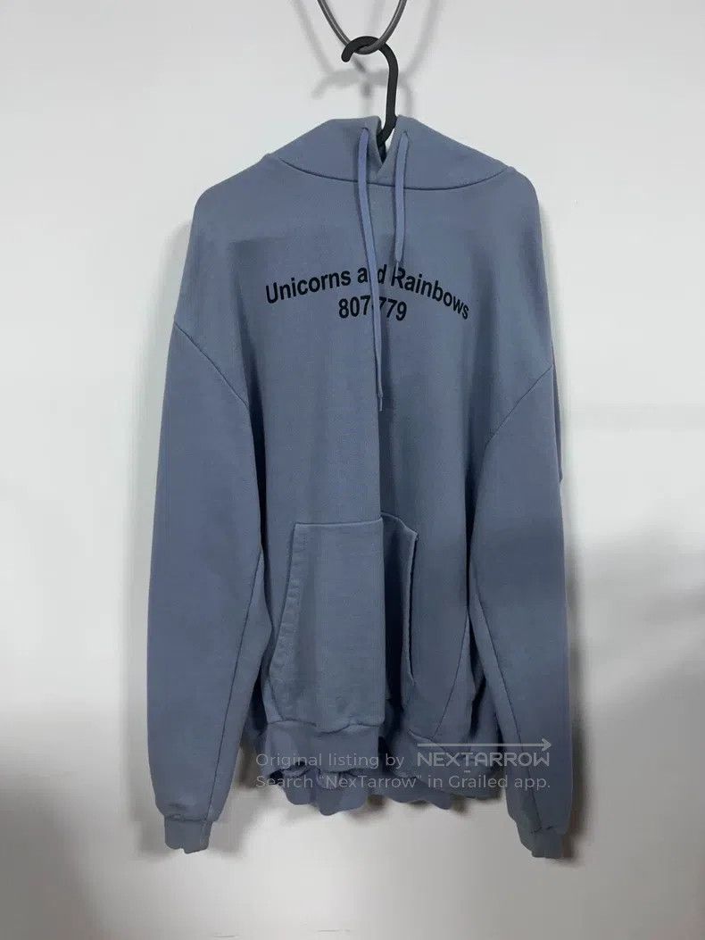Vetements Vetements Mist Blue Unicorn Hoodie Size US XS / EU 42 / 0 - 1 Thumbnail