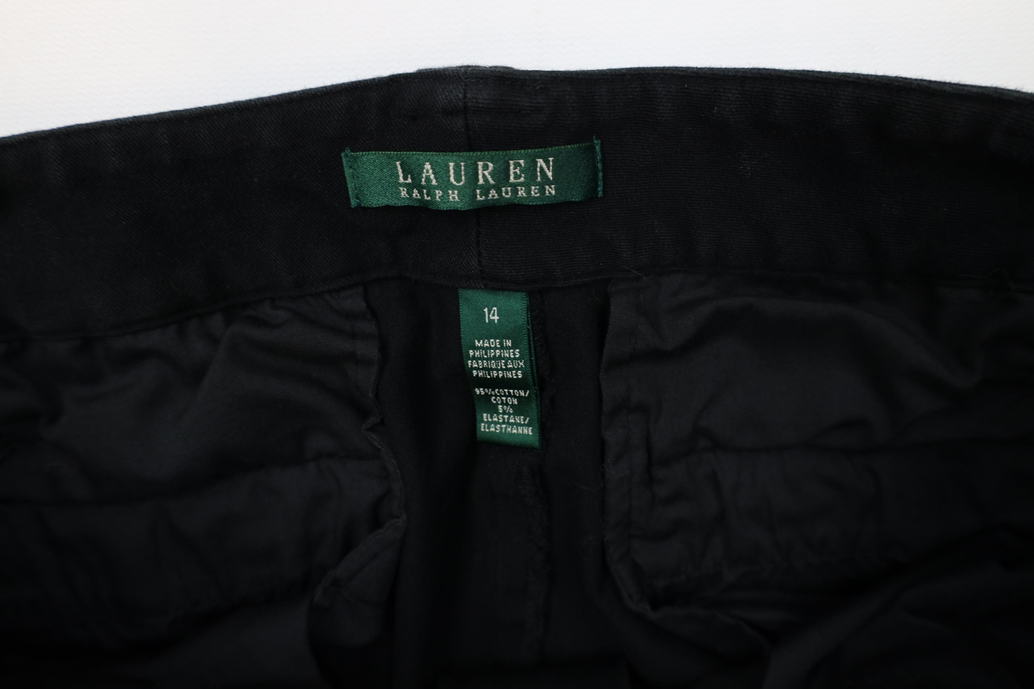 Polo Ralph Lauren Vintage 90s Ralph Lauren Flared Wide Leg Cargo Jeans Black Size 36" / US 14 / IT 50 - 8 Thumbnail