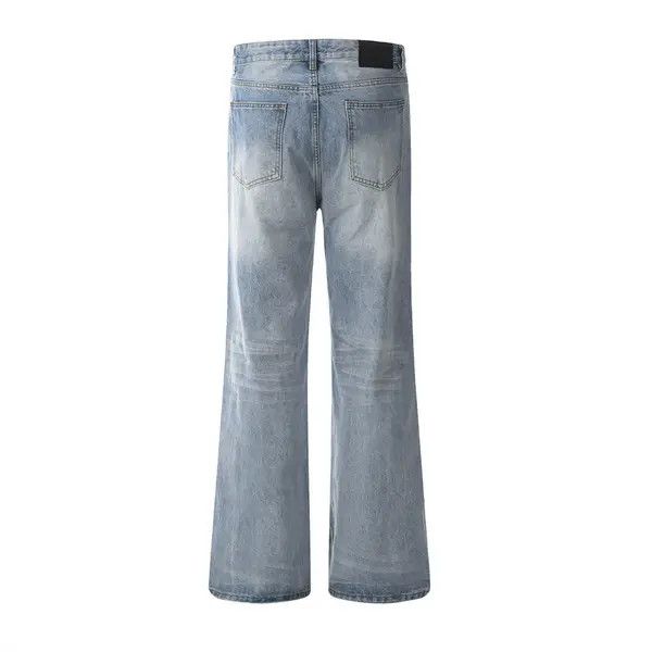 Japanese Brand Washed distressed loose retro casual straight flared jeans Size US 32 / EU 48 - 3 Thumbnail