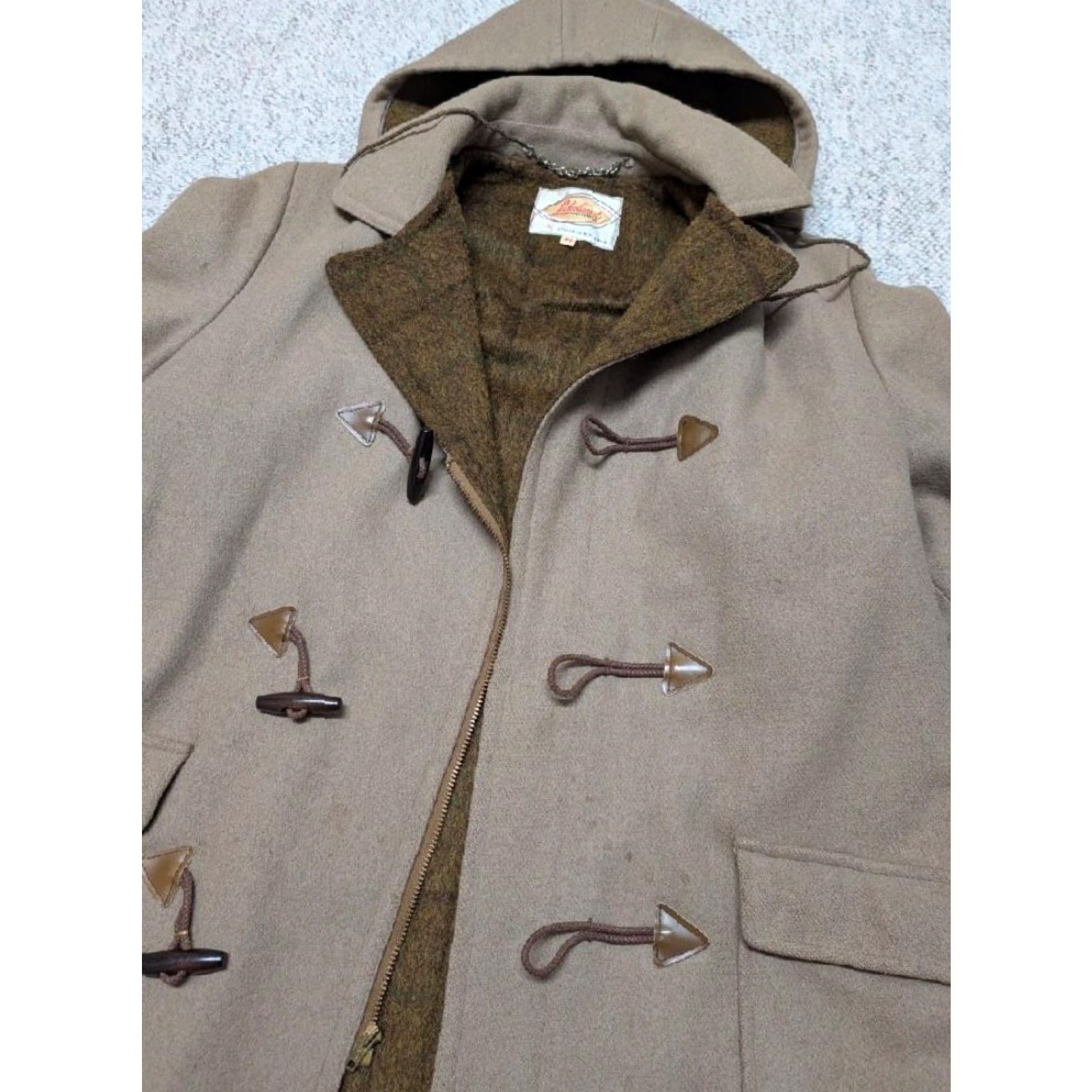 Vintage VINTAGE Lakeland Duffle Coat Wool Mohair Lined M Brown Tan HOODED 40-42 Mens Size US M / EU 48-50 / 2 - 7 Thumbnail