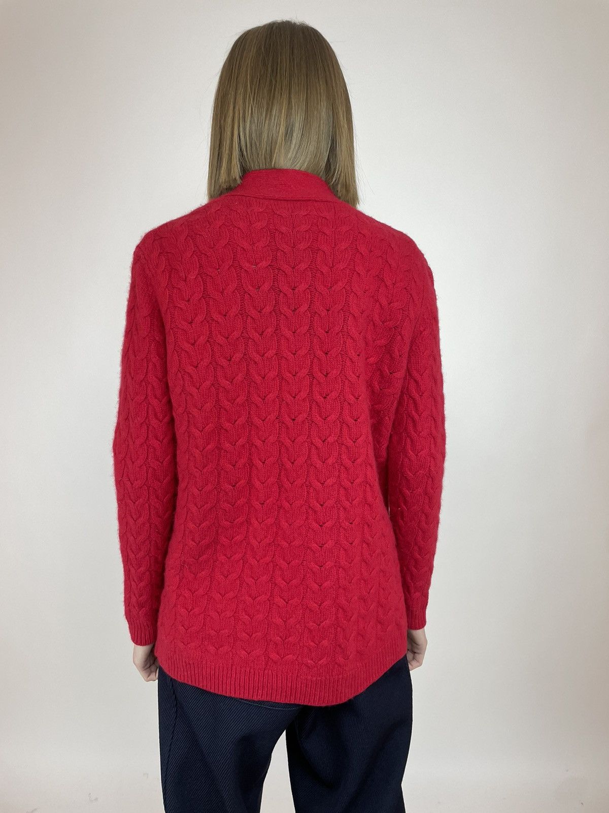 Designer × Vintage PETER HANH Red Wool Cardigan Knit Sweater size Women’s F48 Size XXL / US 16-18 / IT 52-54 - 4 Thumbnail