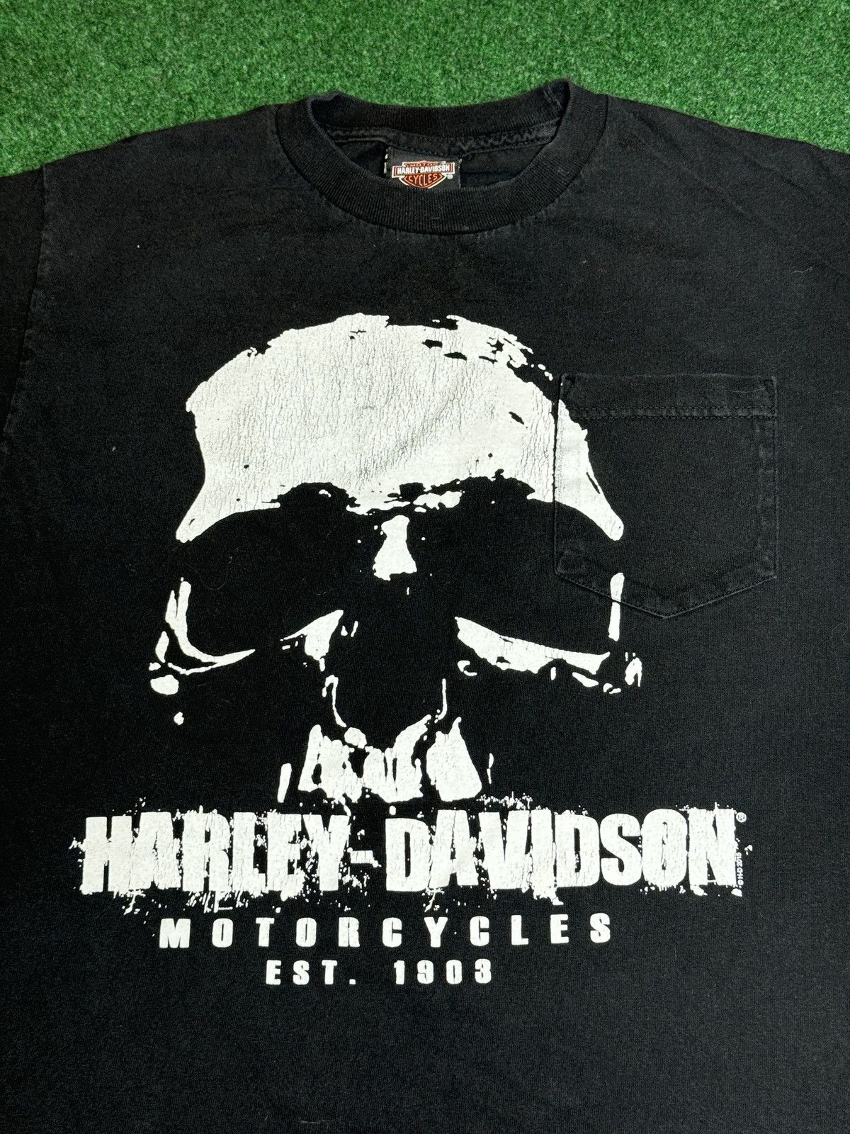 Harley Davidson Y2K Harley Skull COD Ghost Style Biker Grunge T Shirt Size US M / EU 48-50 / 2 - 2 Thumbnail
