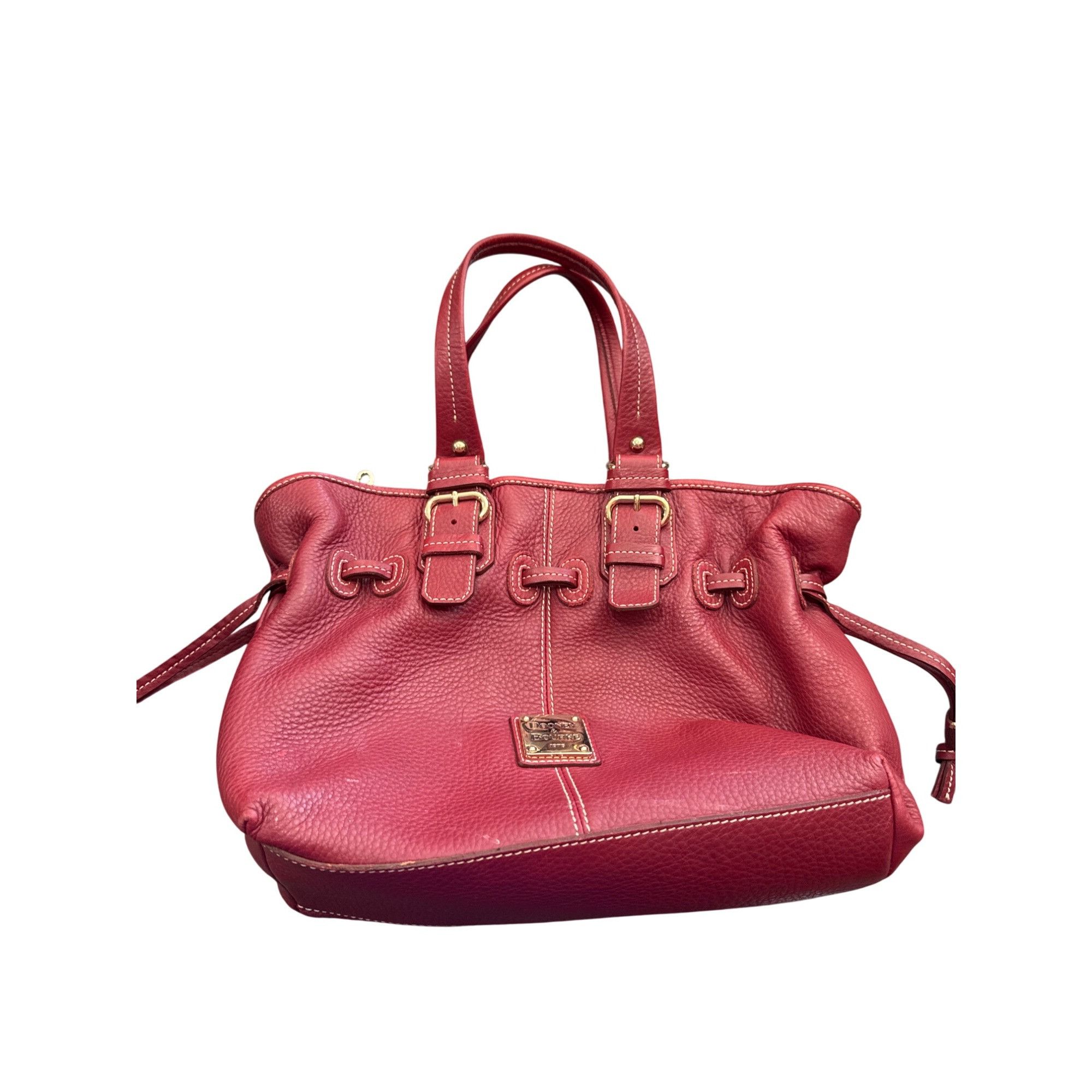 Dooney Bourke womans Red Leather Double Handle Handbag Purse