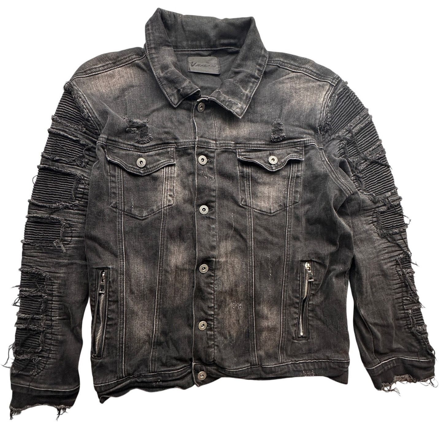 Valabasas Denim Black Jean Jacket Mens XL Button Pockets