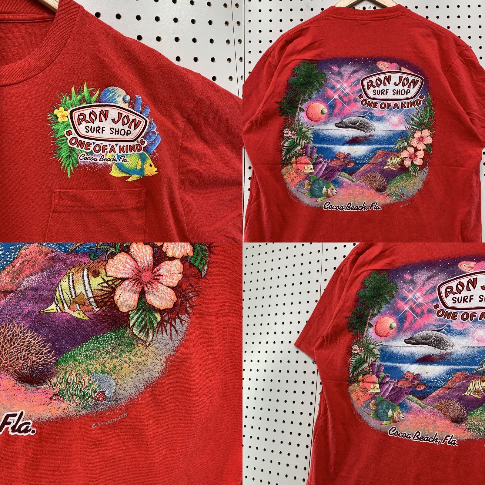 Ron Jon Surf Shop VINTAGE Ron Jon Surf Shop Pocket T-Shirt Mens XL Red 80s Beach Single Stitch Size US XL / EU 56 / 4 - 8 Thumbnail