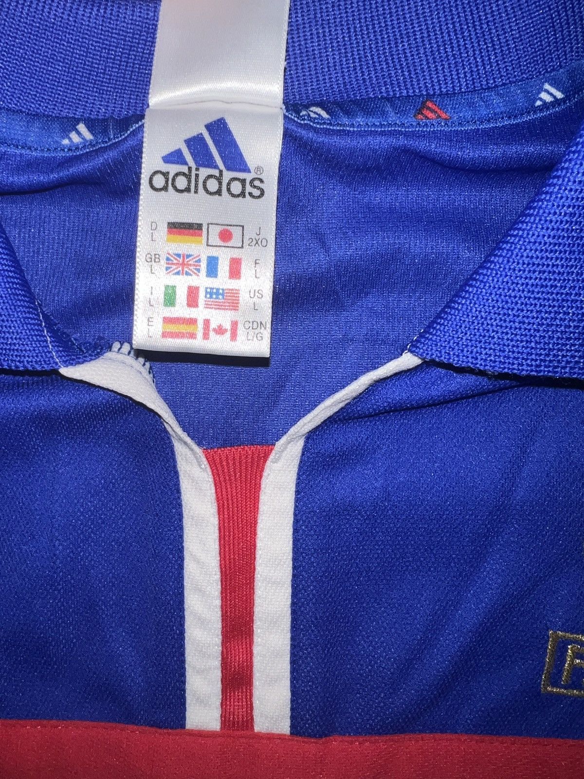 Adidas France 2000 authentic home shirt -ZIDANE 10 Size US L / EU 52-54 / 3 - 6 Thumbnail