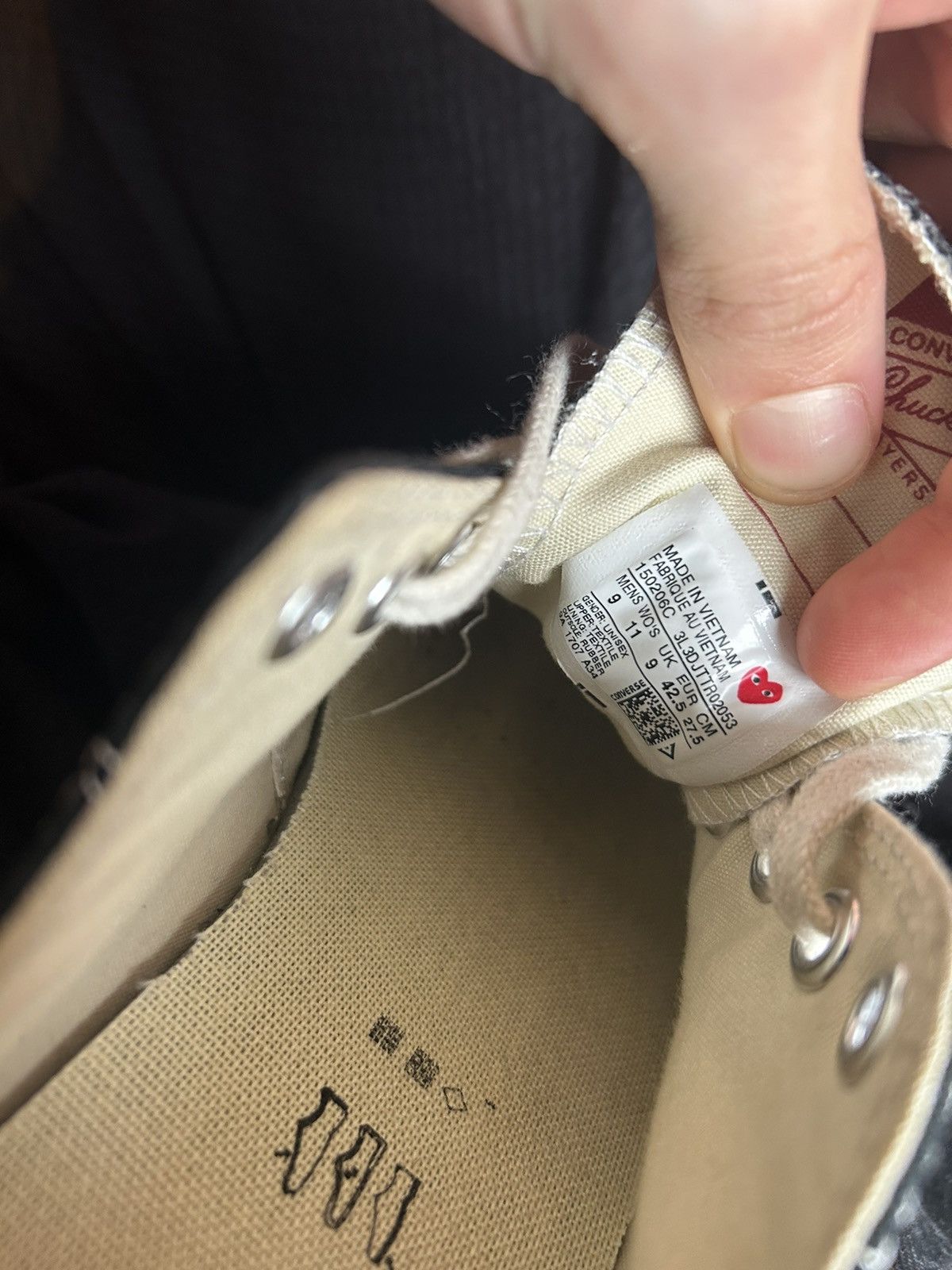 Comme des Garcons × Comme des Garcons PLAY Cdg play converse low top Size US 10 / EU 43 - 11 Thumbnail
