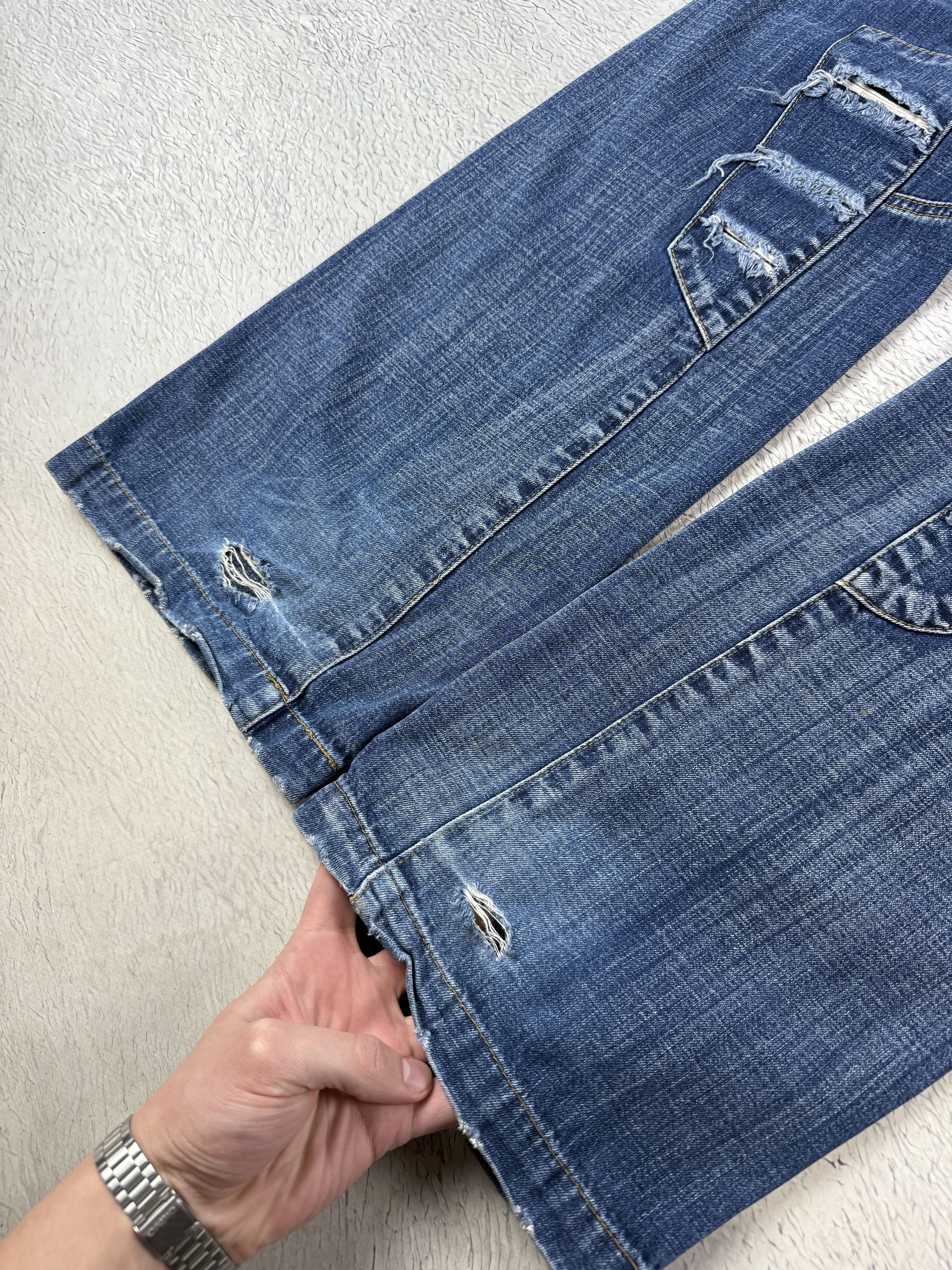 Diesel × JNCO × Japanese Brand Diesel Vintage Jeans Custom Distressed Denim Ripped Opium Size US 34 / EU 50 - 8 Thumbnail