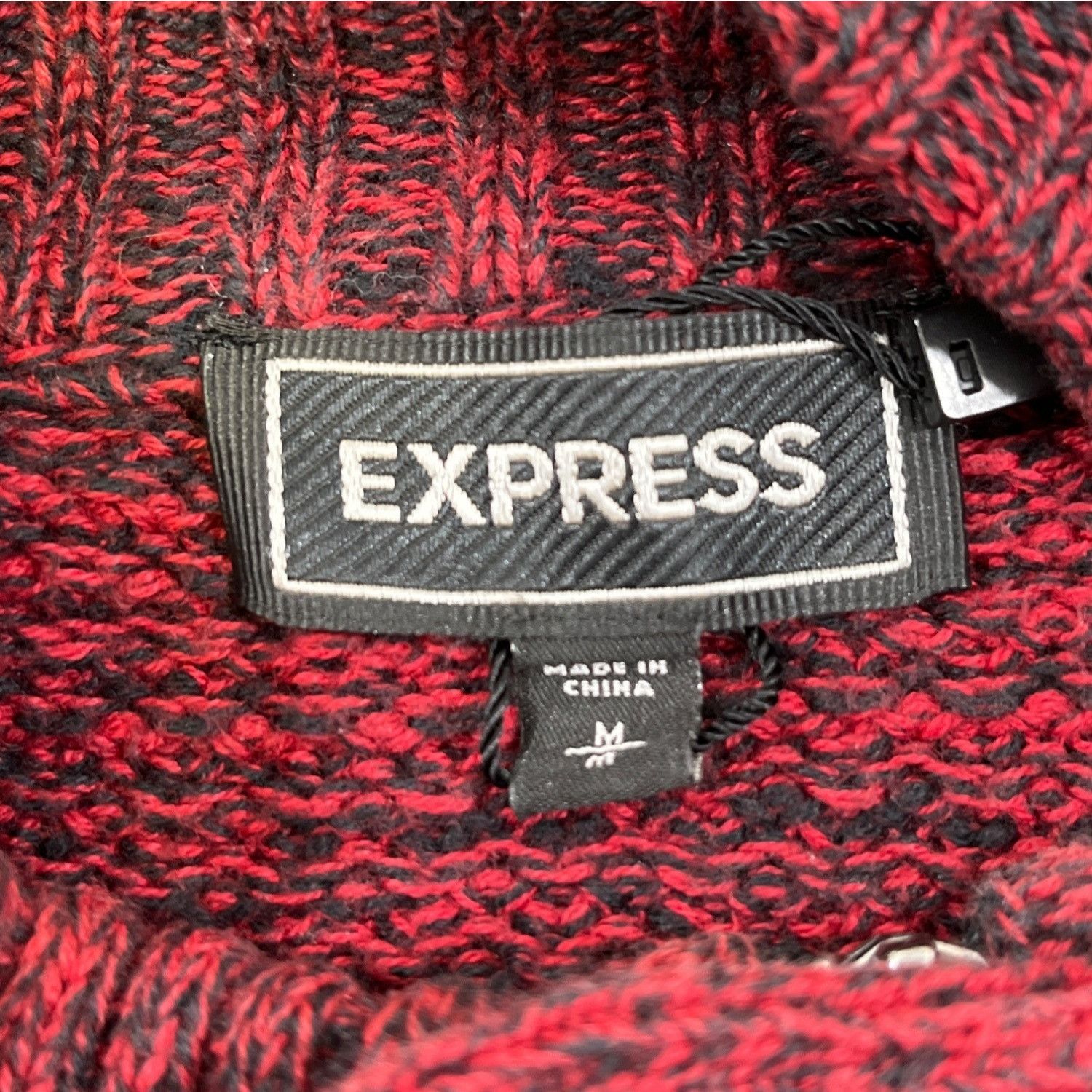 Express Express Men's Red Sweater/Knitted/Zip Up Sized M SKU 4097 Size US M / EU 48-50 / 2 - 7 Thumbnail