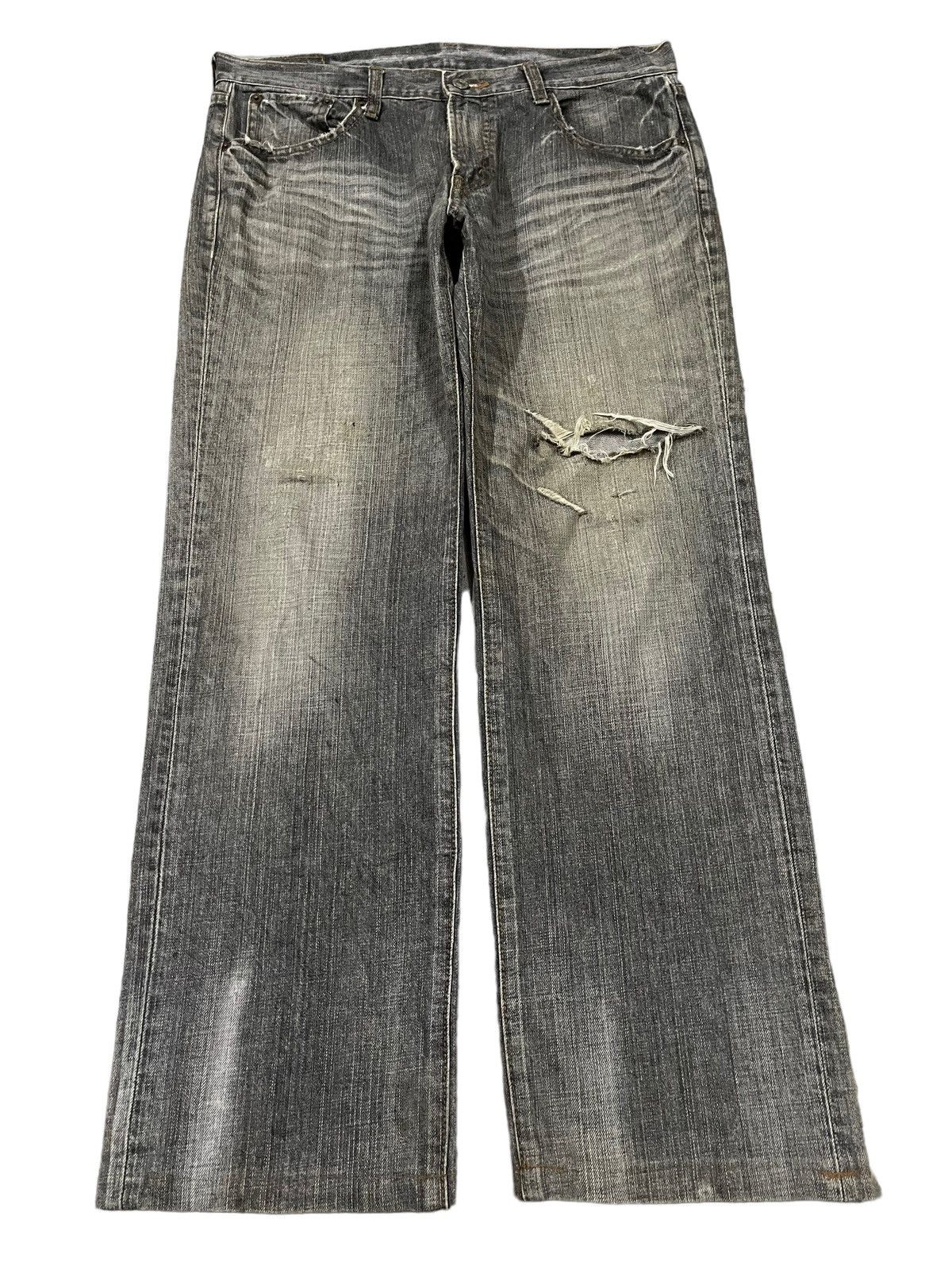 JNCO Vintage Japanese Brand Faded Wash Style Distress Loose Jeans Size US 34 / EU 50 - 1 Thumbnail