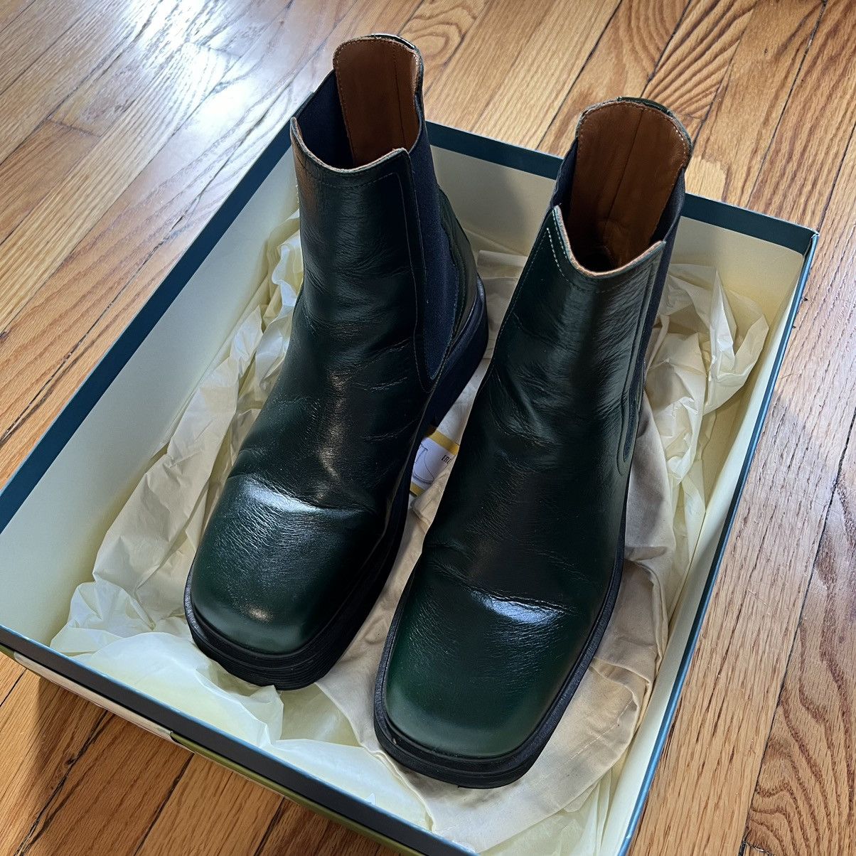 Marni Marni FW22 Green Leather Chelsea Boots Size US 9 / EU 42 - 3 Thumbnail