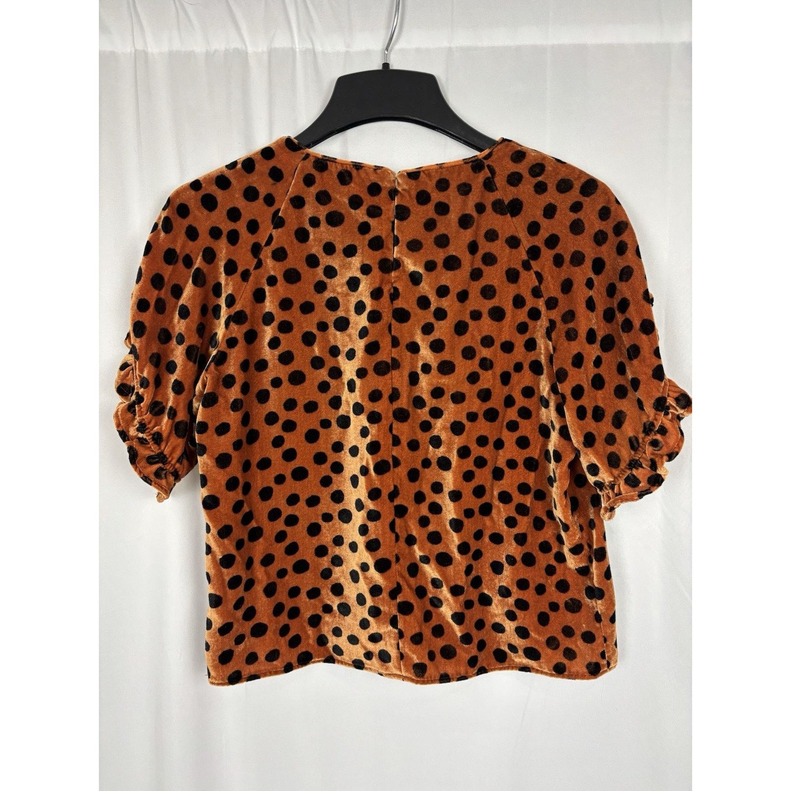 Madewell Madewell Ruffle Short Sleeve Top Velvet Orange Black Size S Size S / US 4 / IT 40 - 2 Thumbnail