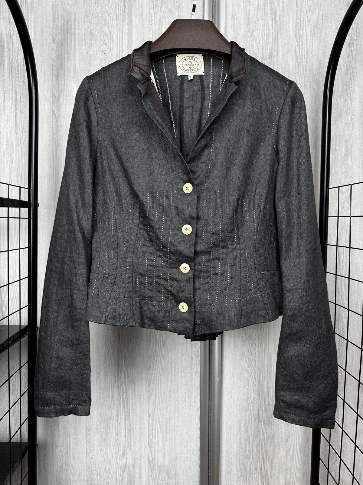 Other Nigel Preston Tercey Linen Cotton grey blazer jacket size L Size L / US 10 / IT 46 - 2 Thumbnail