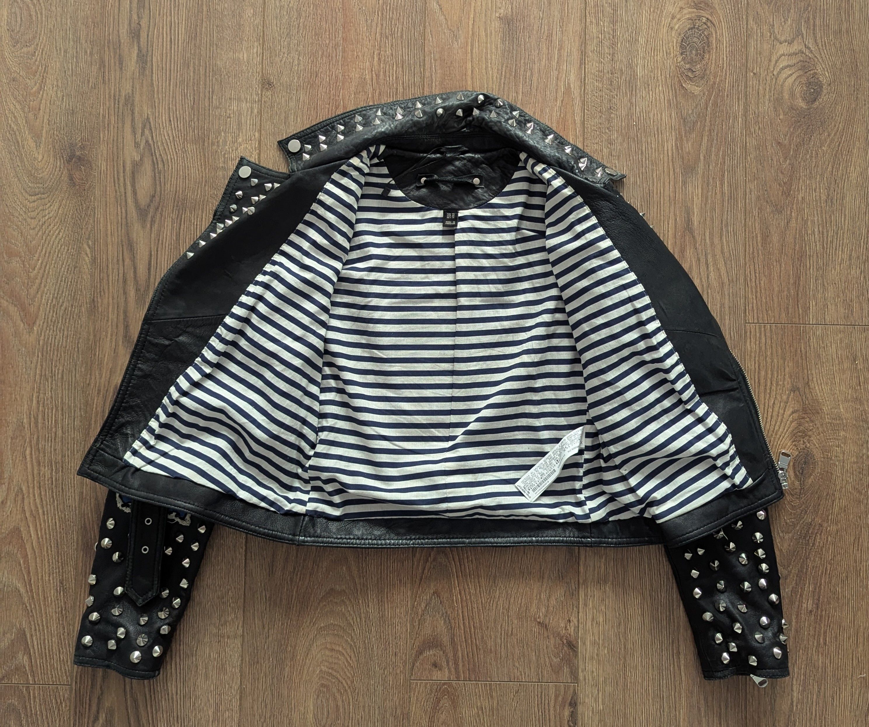 Zara Zara Studded cMotorcycle Biker Jacket Sailor Patches Size XS / US 0-2 / IT 36-38 - 16 Thumbnail
