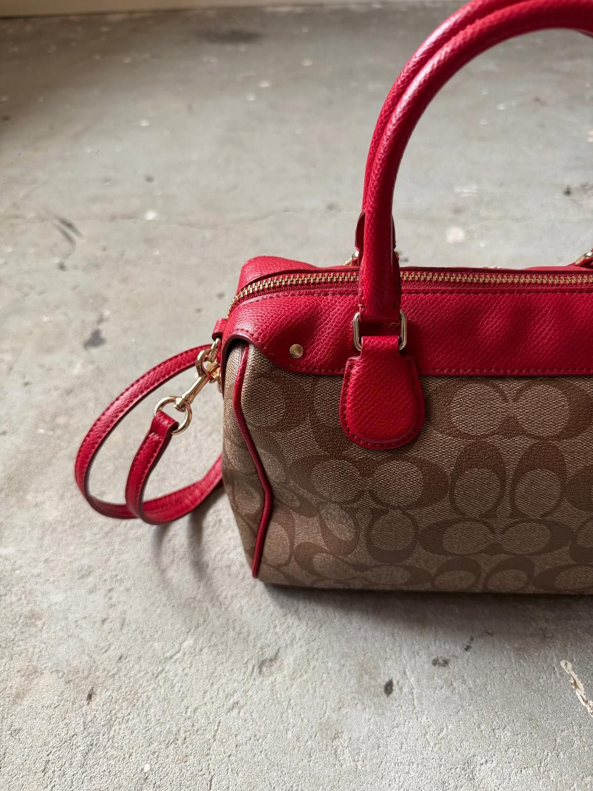 Coach Coach 2Way Bennett Boston Bag Beige/Red Size ONE SIZE - 7 Thumbnail