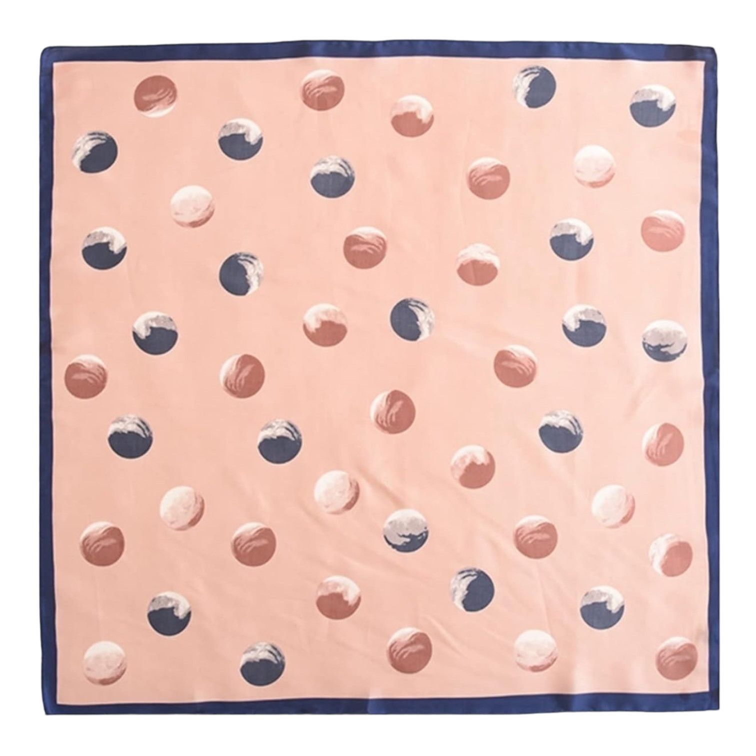 Other Navy Blue & Pink Silky Soft Polka Dot Square Scarf NIP Size ONE SIZE - 2 Thumbnail