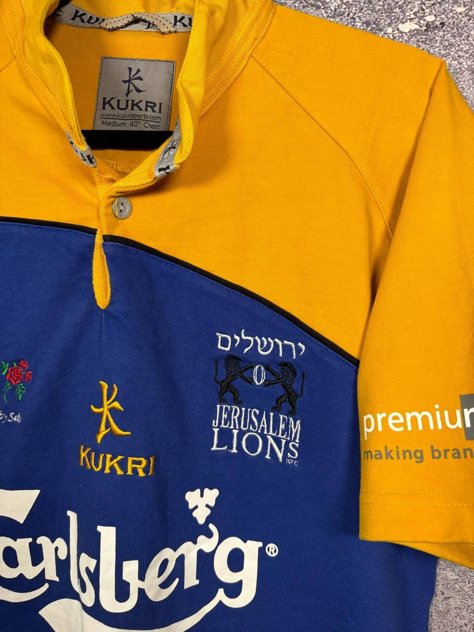 Vintage Jerusalem Lions Union Kukri Rugby Jersey Carlsberg Medium Size US XL / EU 56 / 4 - 6 Thumbnail