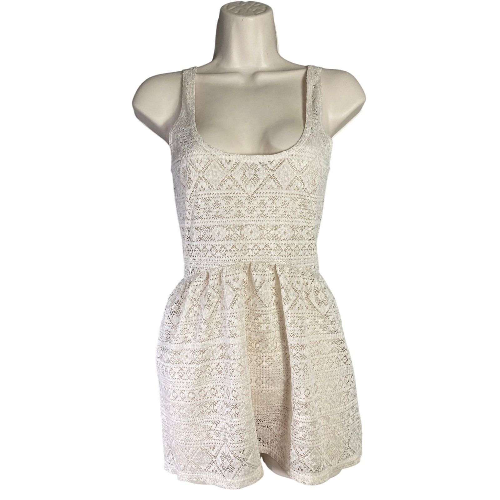Kirra Kirra Women's XS White Crochet Sleeveless Short Summer Dress Size XS / US 0-2 / IT 36-38 - 1 Thumbnail