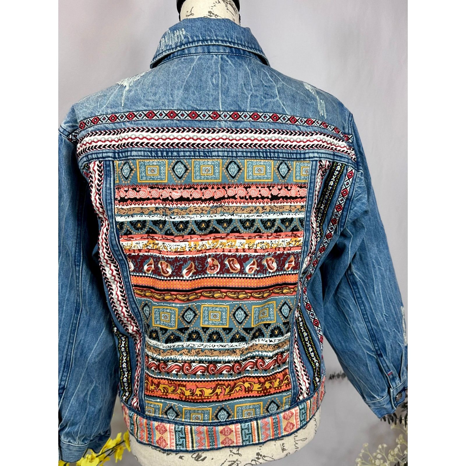 Other Etienne Marcel Julia Denim Jacket Embroidered Sequin Blue XS Size XS / US 0-2 / IT 36-38 - 14 Thumbnail