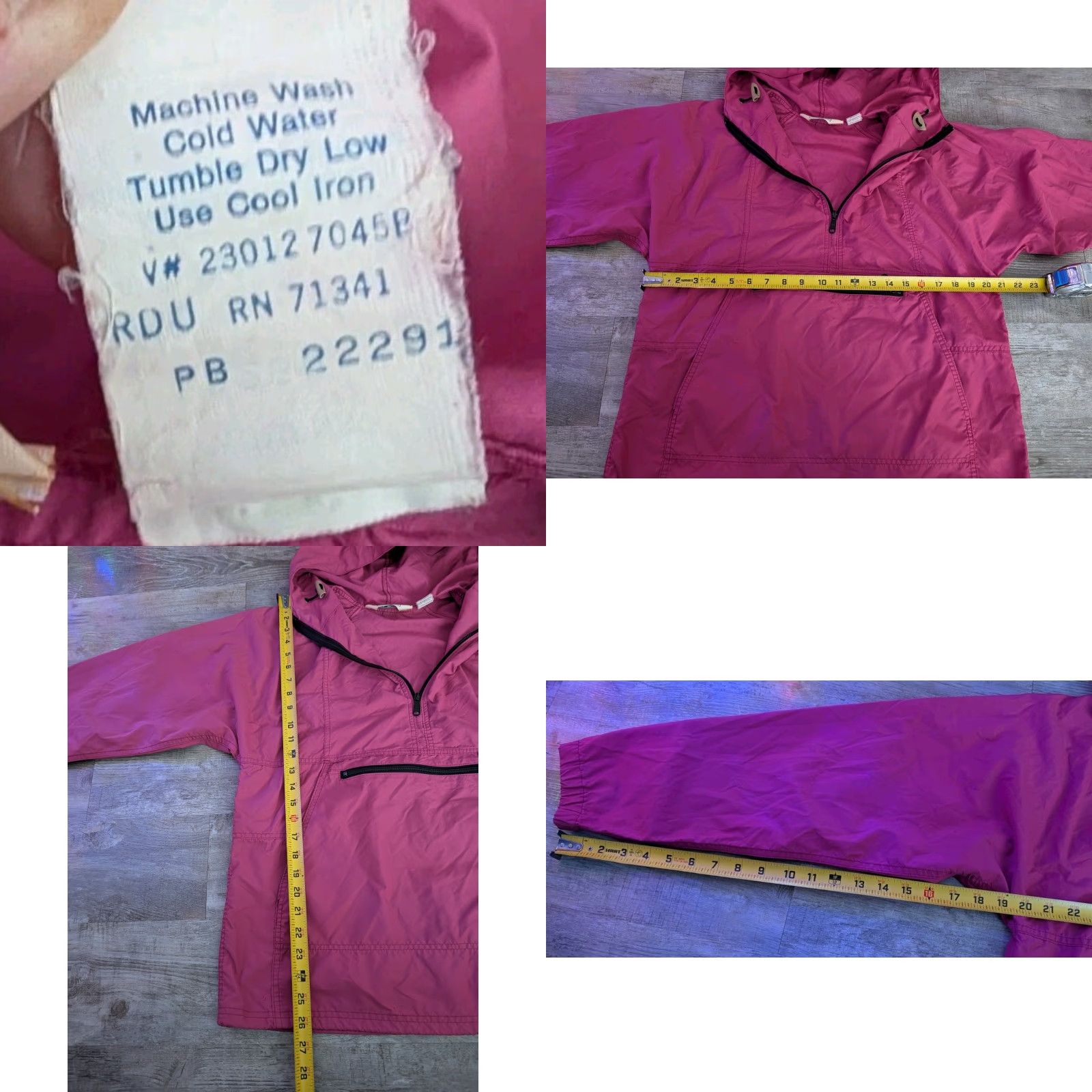 Pinko VINTAGE LL Bean Pullover Jacket Womens Medium Pink Nylon Anorak Windbreaker 1990s Made In USA Size M / US 6-8 / IT 42-44 - 8 Thumbnail