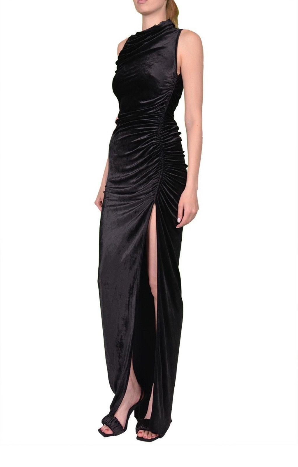 Rick Owens × Rick Owens Lilies Last Size Rick Owens Lilies Velour Black Maxi Dress Size M / US 6-8 / IT 42-44 - 2 Thumbnail